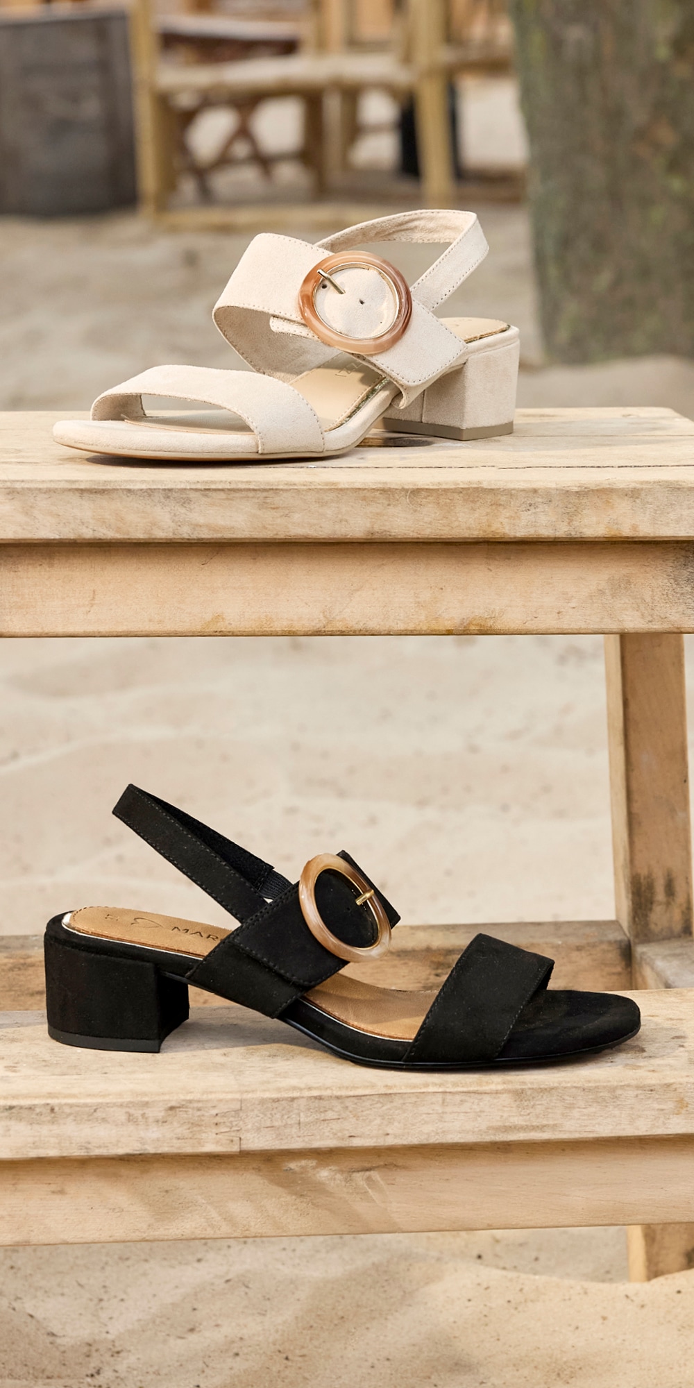 MARCO TOZZI Sandalette  , Blockabsatz, Riemchensandale, Festtagsschuh mit großer Zierschnalle