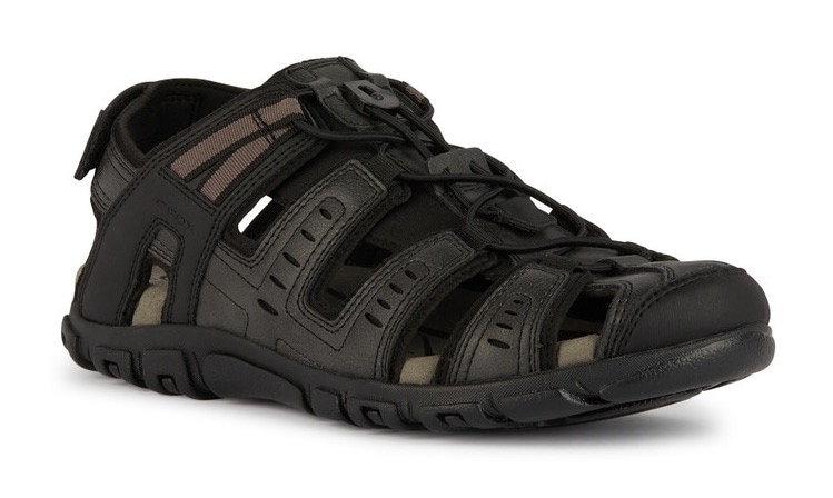 Geox Sandale »UOMO SANDAL STRADA C«, Sommerschuh, Klettschuh, Outdoorsandale, mit Lederfußbett