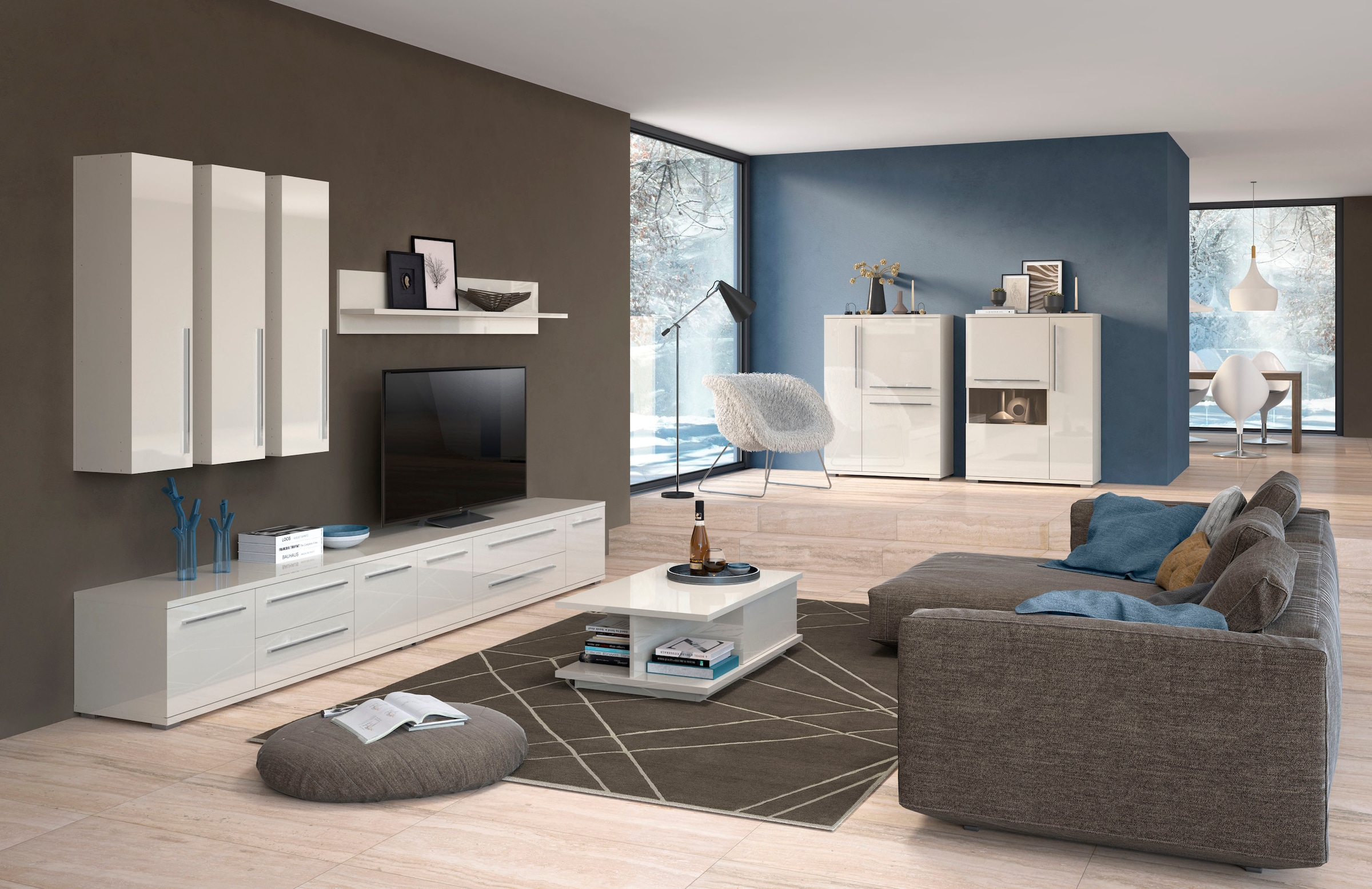 PLACES OF STYLE Lowboard »Piano TV-Kommode in Breite 165 oder 180 cm mit Soft-Close-Funktion« Hochglanz UV-lackiert, Br 180 cm mit versch. Tür- und Schubkastenmaße