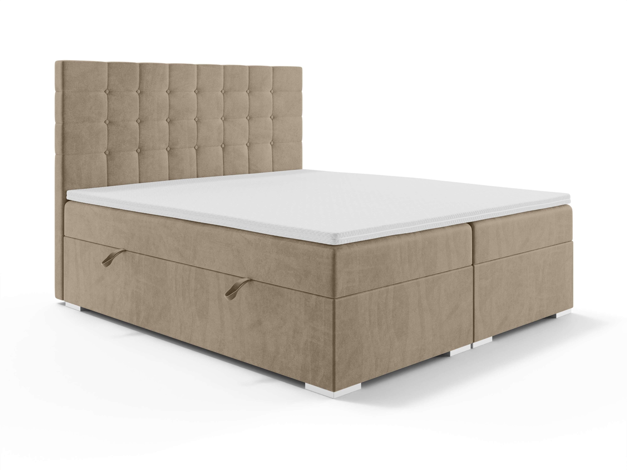 Home affaire Bett »Semla mit Matratze und Topper, in 3 Breiten (140, 160 und 180 cm)« Boxspringbett mit Kopfteil, Bettkasten, Matratze (BFK/TFK) und Topper