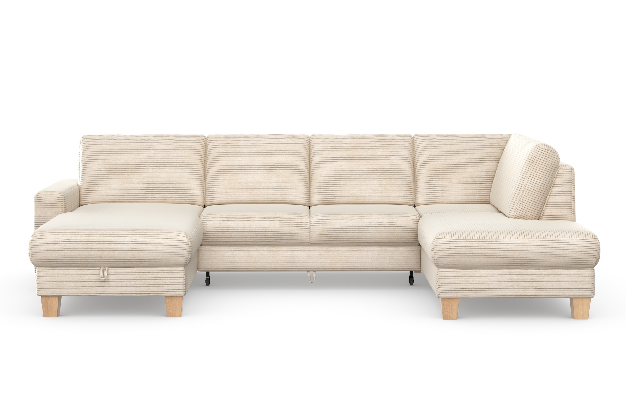 Home affaire Wohnlandschaft »Summer U-Form«, mit oder ohne Bettfunktion und Bettkasten, Cord-Bezug
