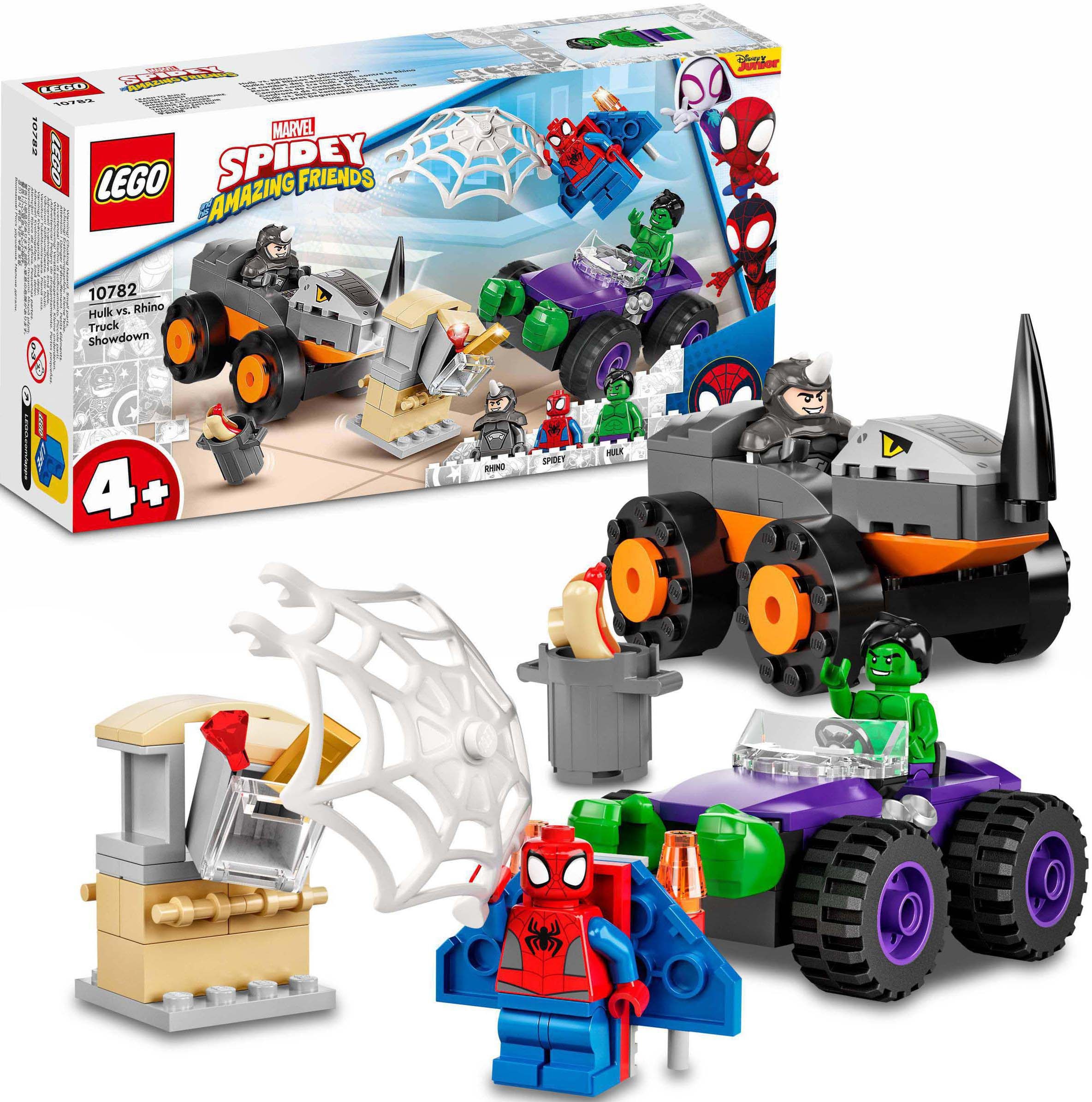 Konstruktionsspielsteine »Hulks und Rhinos Truck-Duell (10782), LEGO® Marvel«, (110 St.)