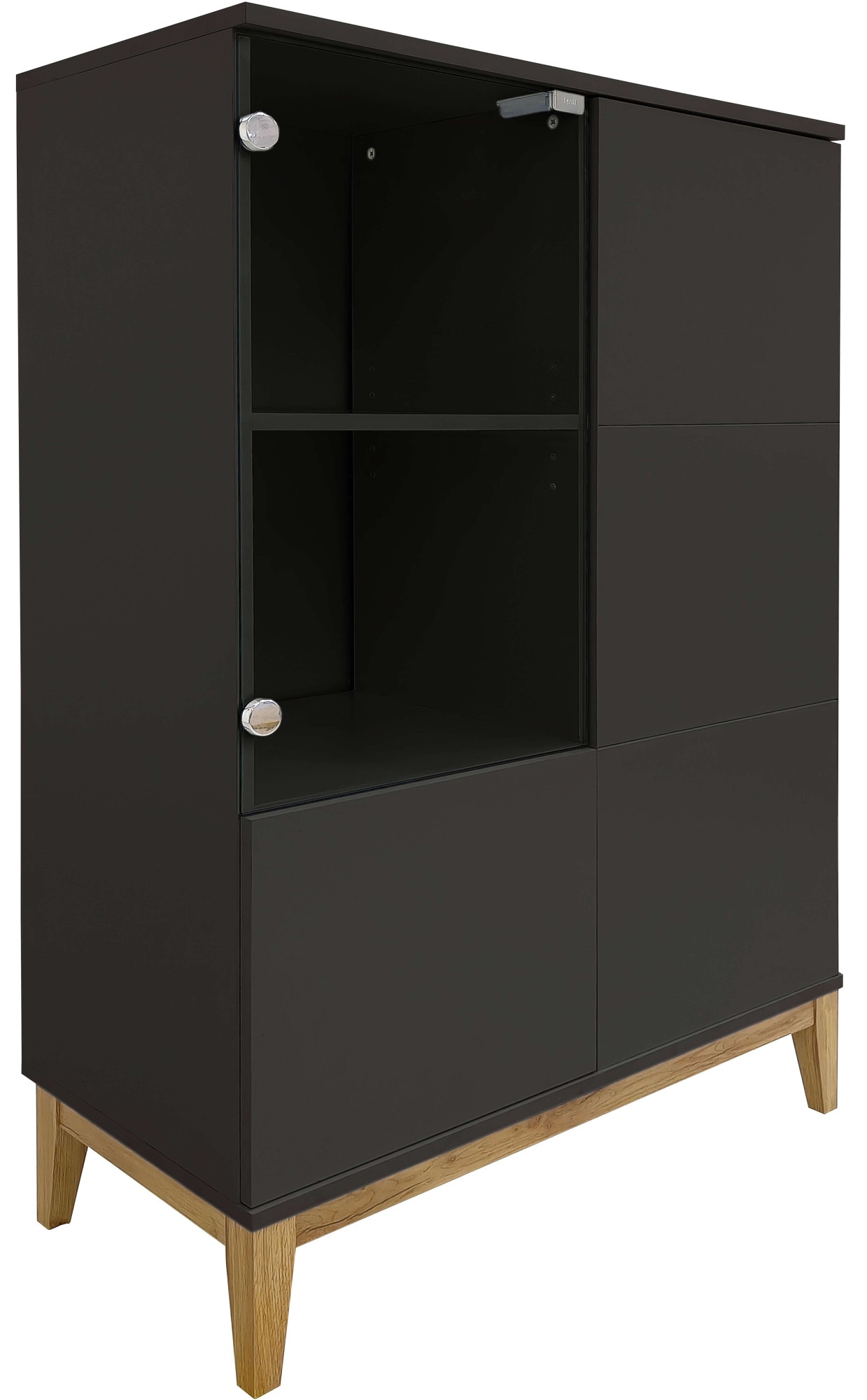 andas Highboard »Maryd« Kommode, Midischrank, m. Glas- u. Holztüren, Einlegeböden, Breite 80cm