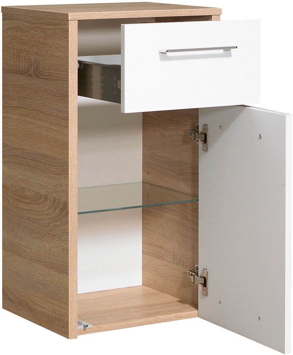 Saphir Badmöbel-Set »Quickset 382 5-teilig, Waschbeckenunterschrank mit LED-Spiegelschrank«, (5 St.), Hochschrank, Unterschrank, Hängeschrank, inkl. Türdämpfer, 8 Türen