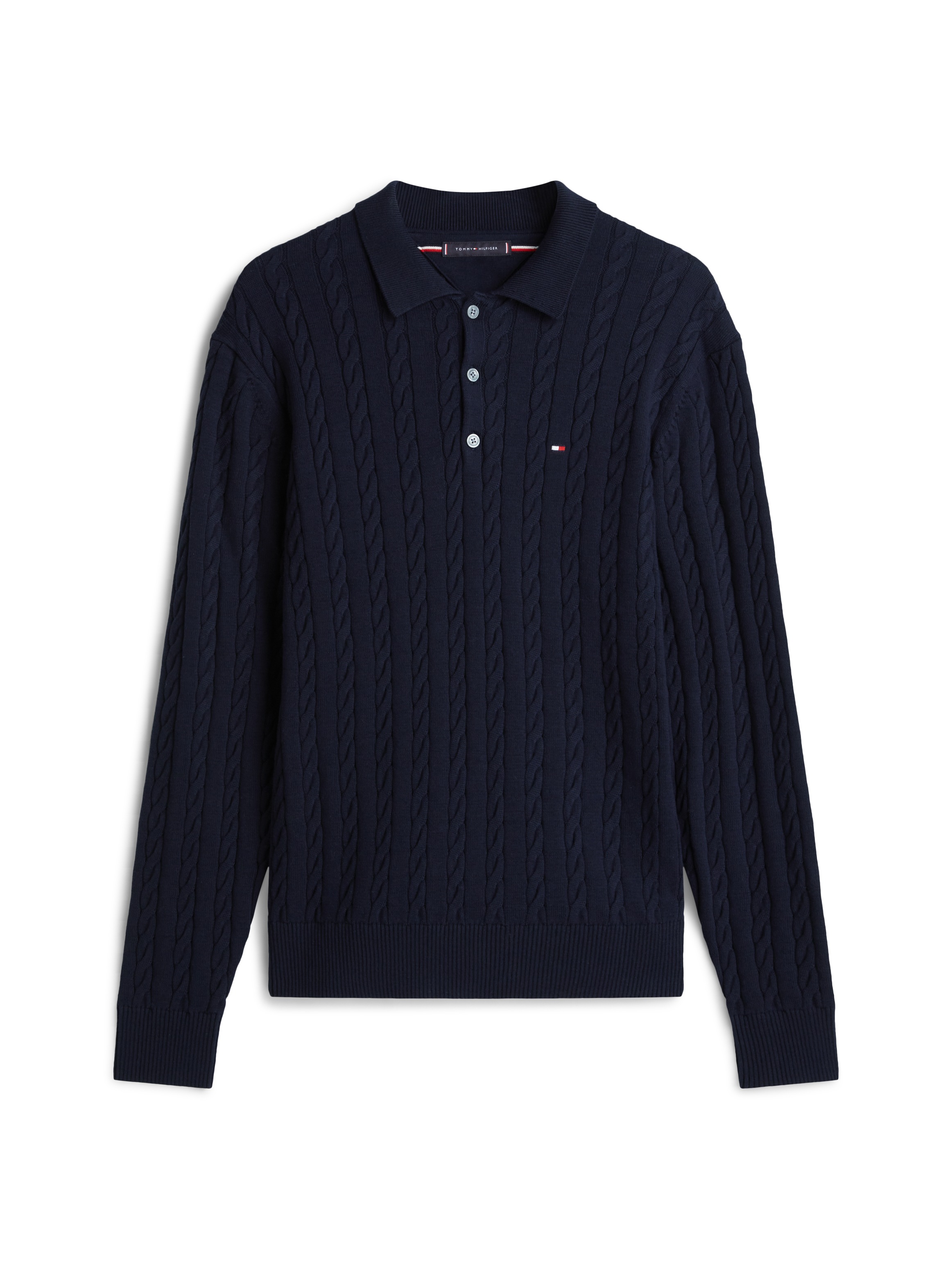 Tommy Hilfiger Polokragenpullover »CLASSIC COTTON CABLE« mit Zopfmuster, regular fit