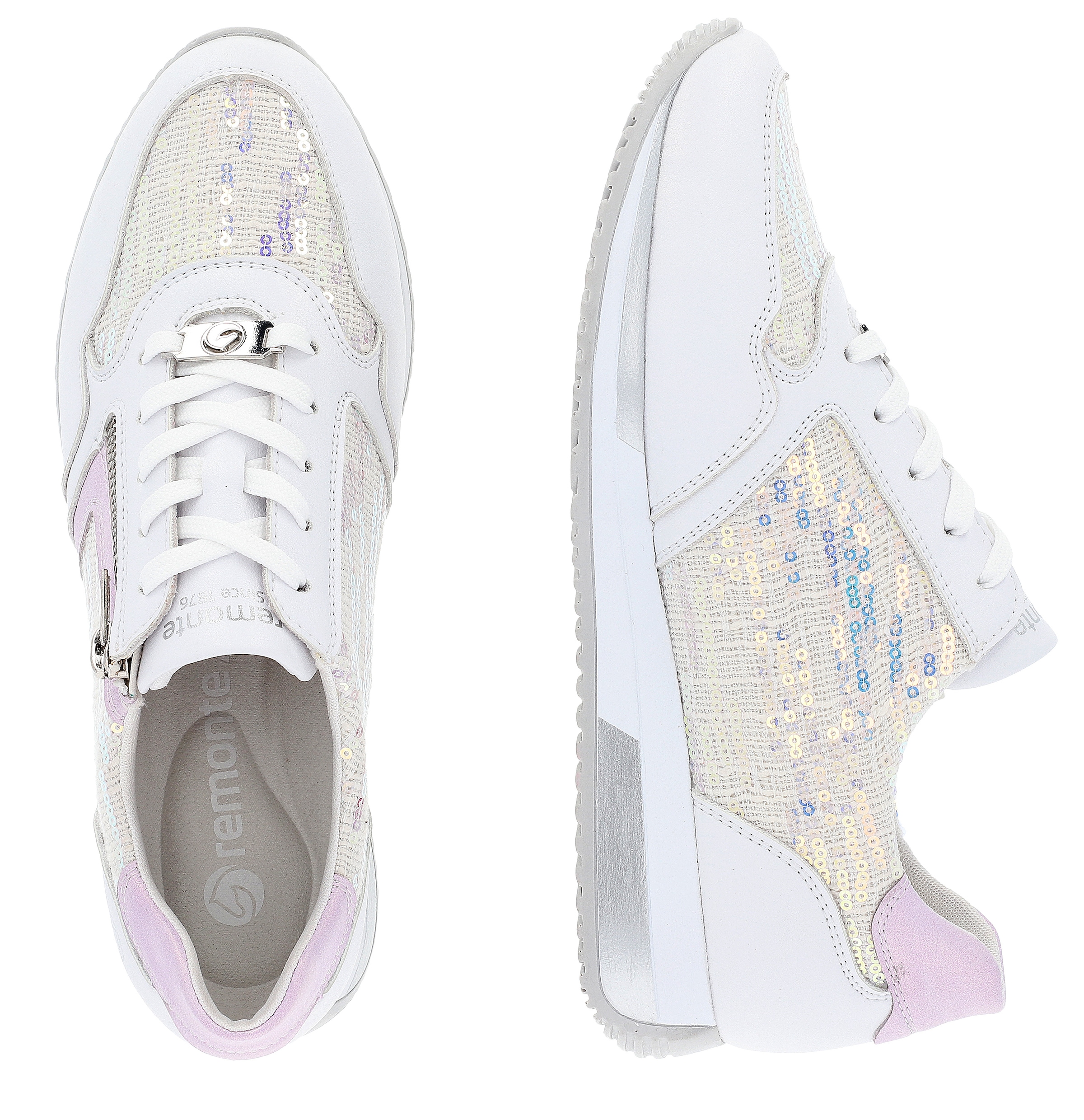 Remonte Keilsneaker, mit modischem Kontrastbesatz, Freizeitschuh, Halbschuh, Schnürschuh