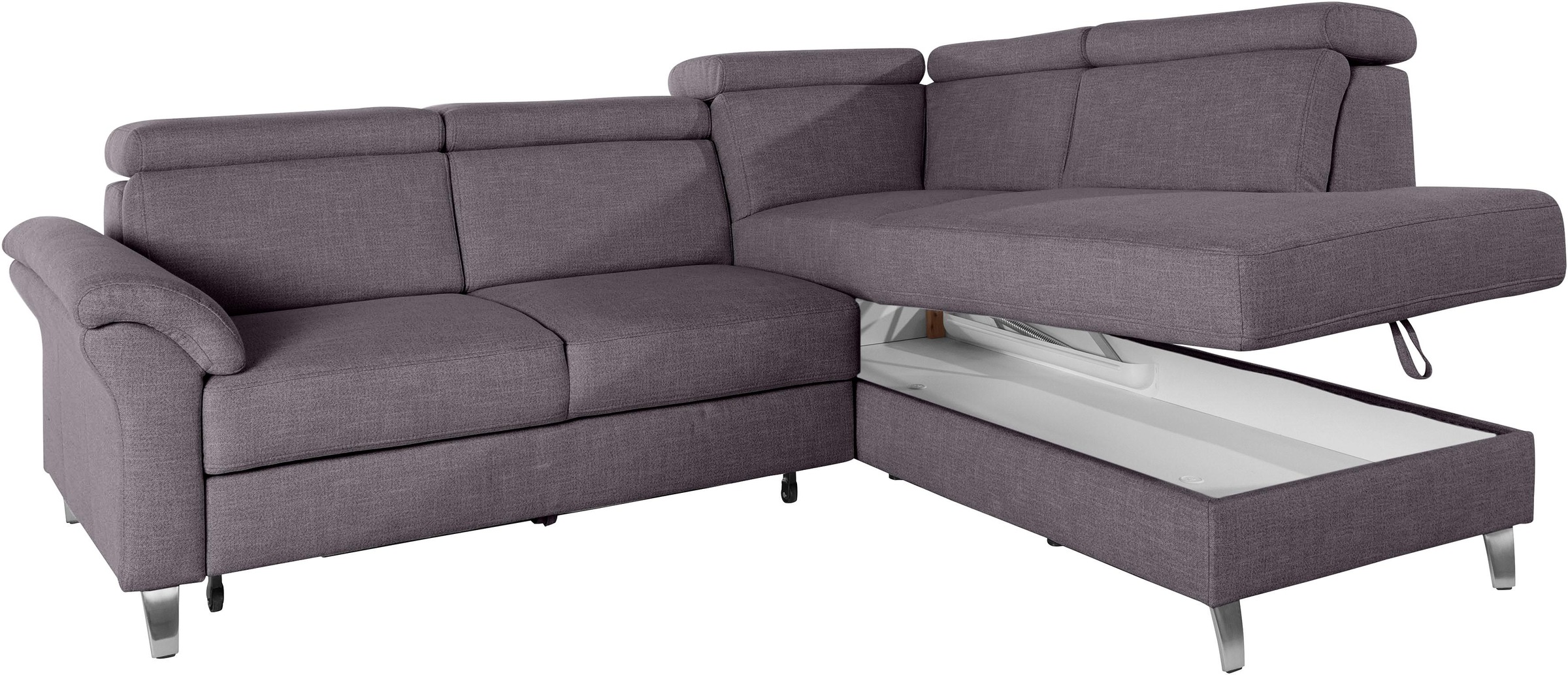 sit&more Ecksofa, inklusive Kopfteilverstellung, wahlweise mit Bettfunktion und Bettkasten