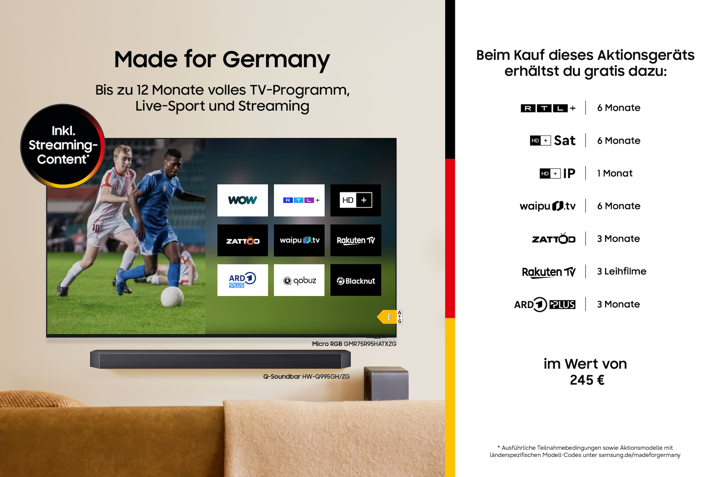 Samsung Mini-LED-Fernseher »GU85M70HAU« 214 cm/85 ″ Smart-TV