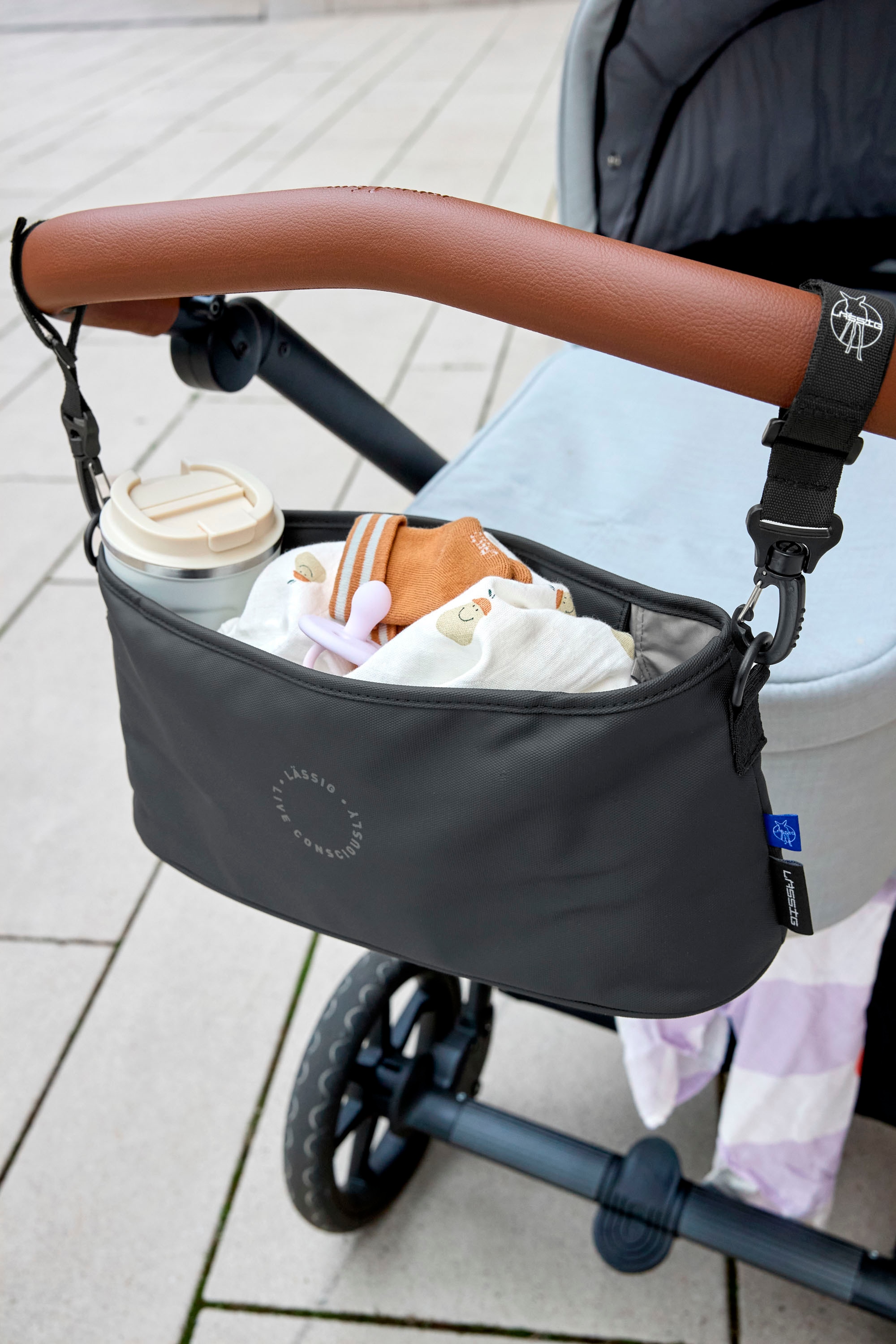 LÄSSIG Kinderwagen-Tasche »Green Label, Buggy Organizer, black«, für Kinderwagen oder Buggy