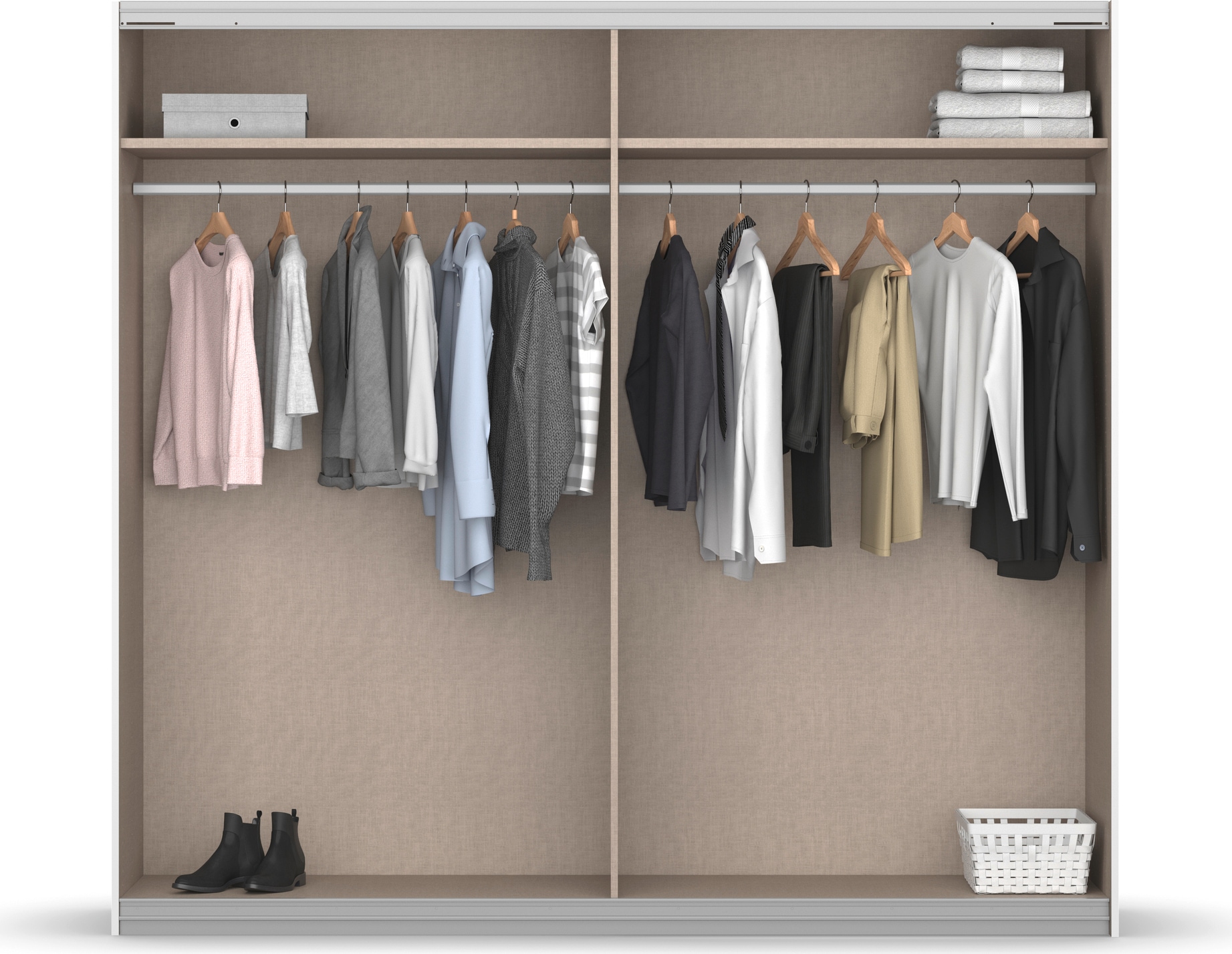 rauch Schwebetürenschrank »Kleiderschrank Schrank Garderobe Schlafzimmerschrank APOLLON«, inkl. praktischem Hängeelement mit 6 Kleiderhaken MADE IN GERMANY