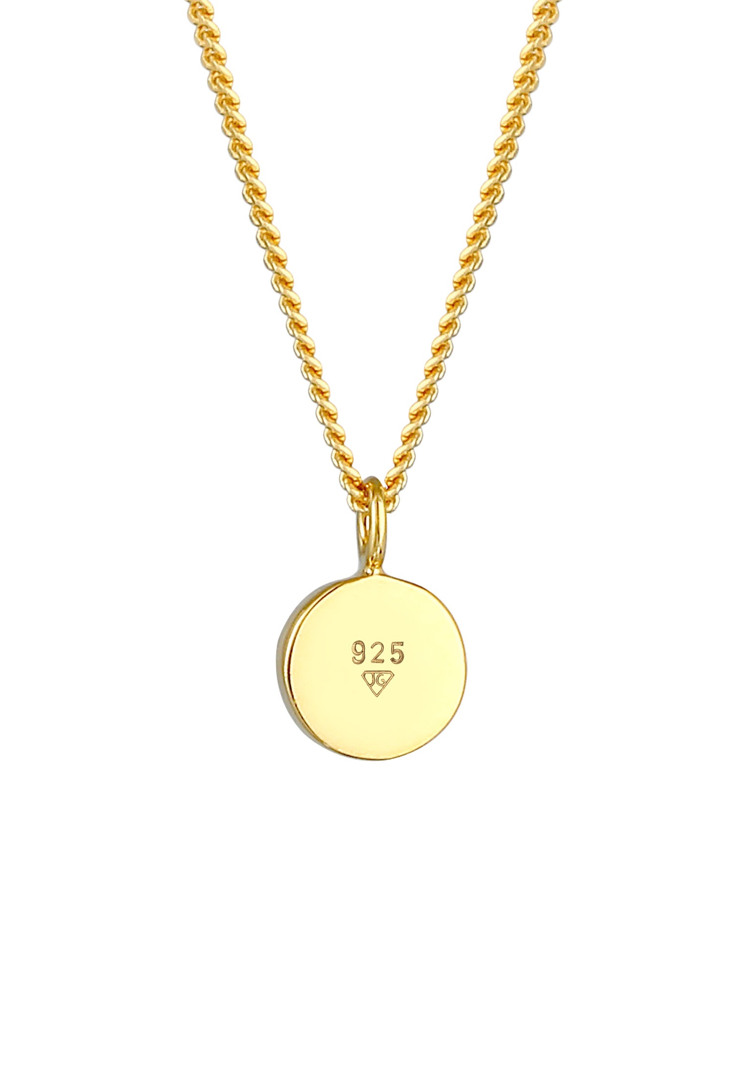 Elli Kette mit Anhänger »Halskette Basic Plättchen Rund Emaille 925 Silber«