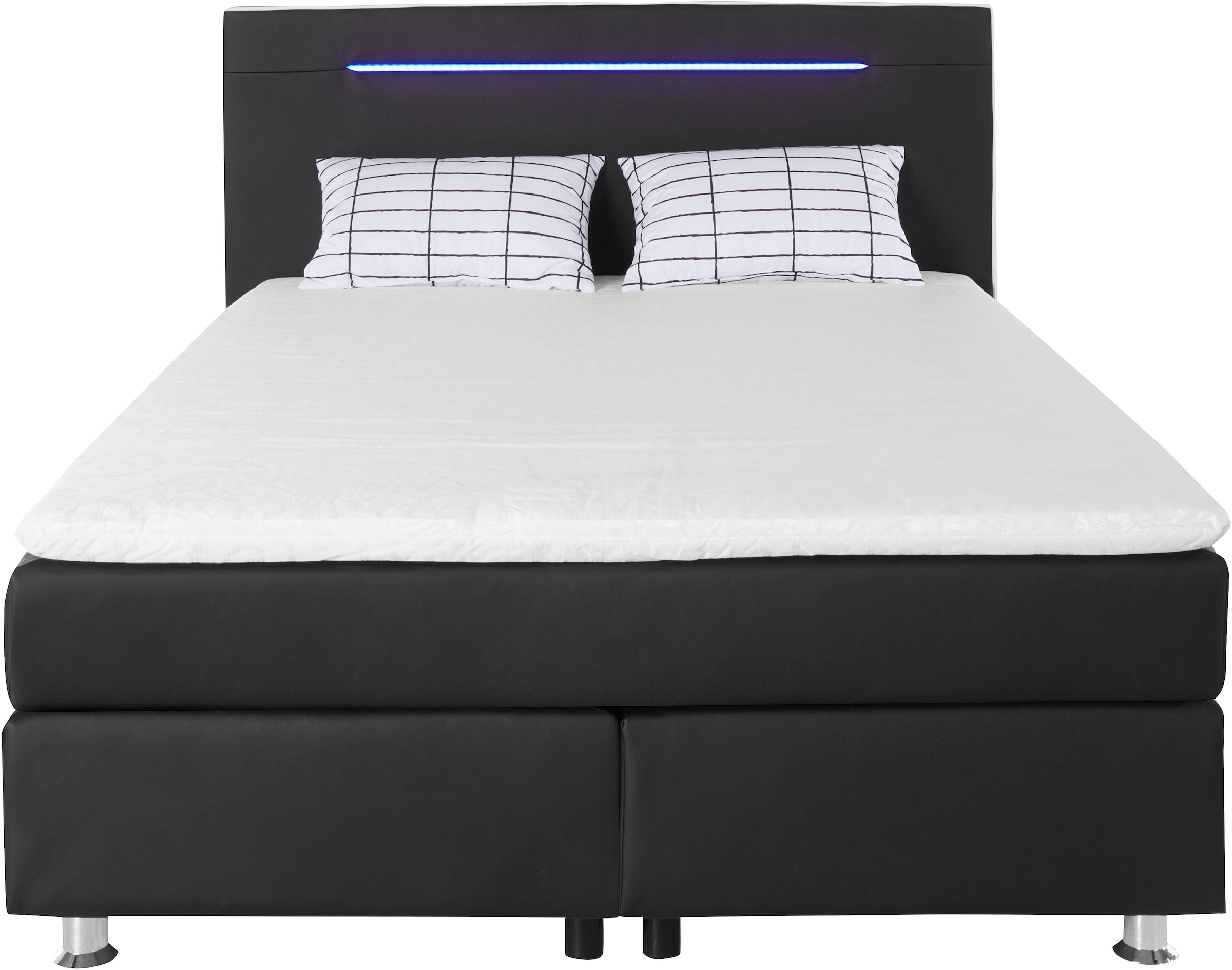 COLLECTION AB Boxspringbett, inkl. LED-Beleuchtung, Topper und Kissen