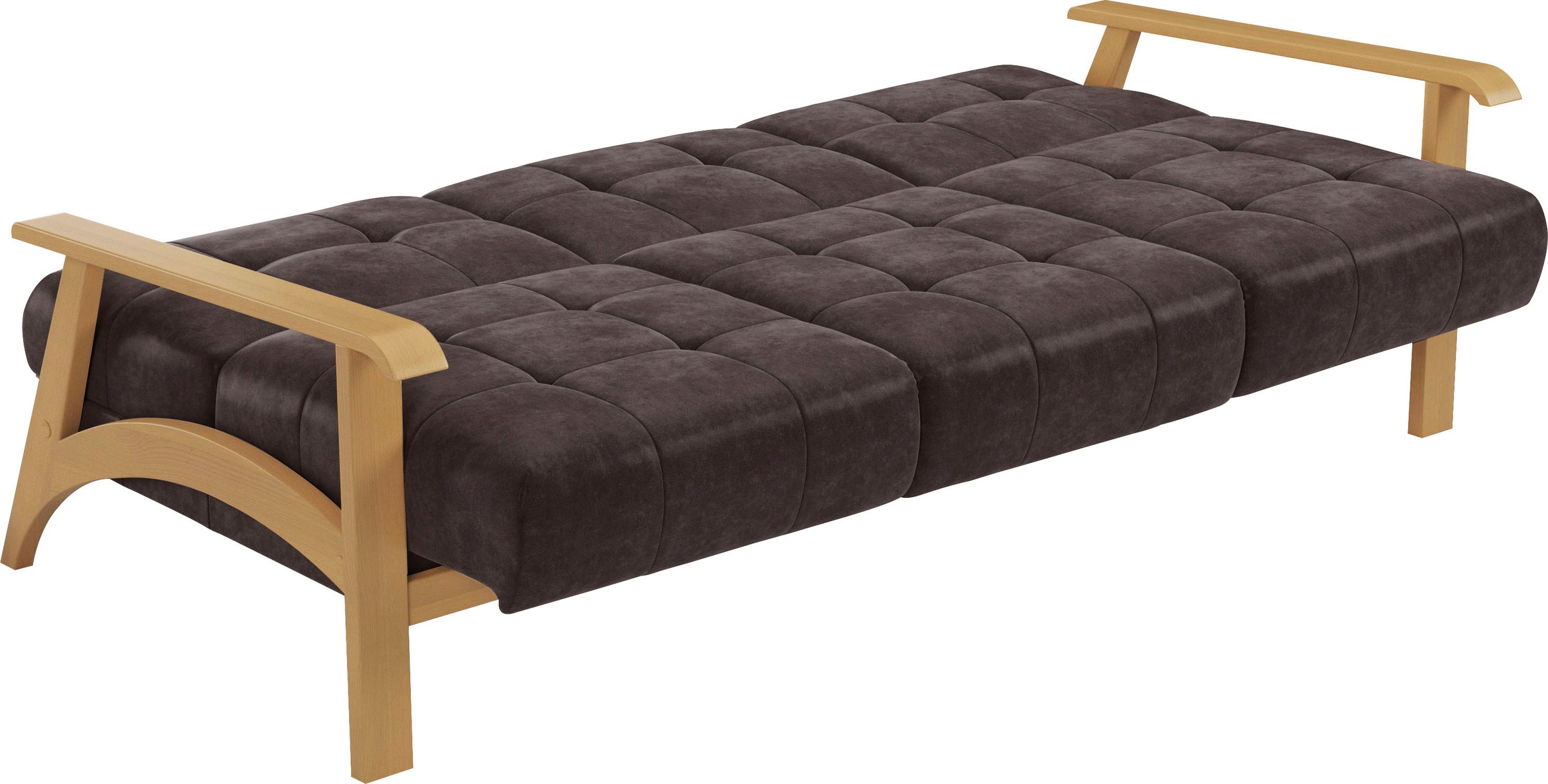 sit&more 3-Sitzer »Billund«, Armlehnen aus eichefarbigem Buchenholz, verschiedene Bezüge und Farben