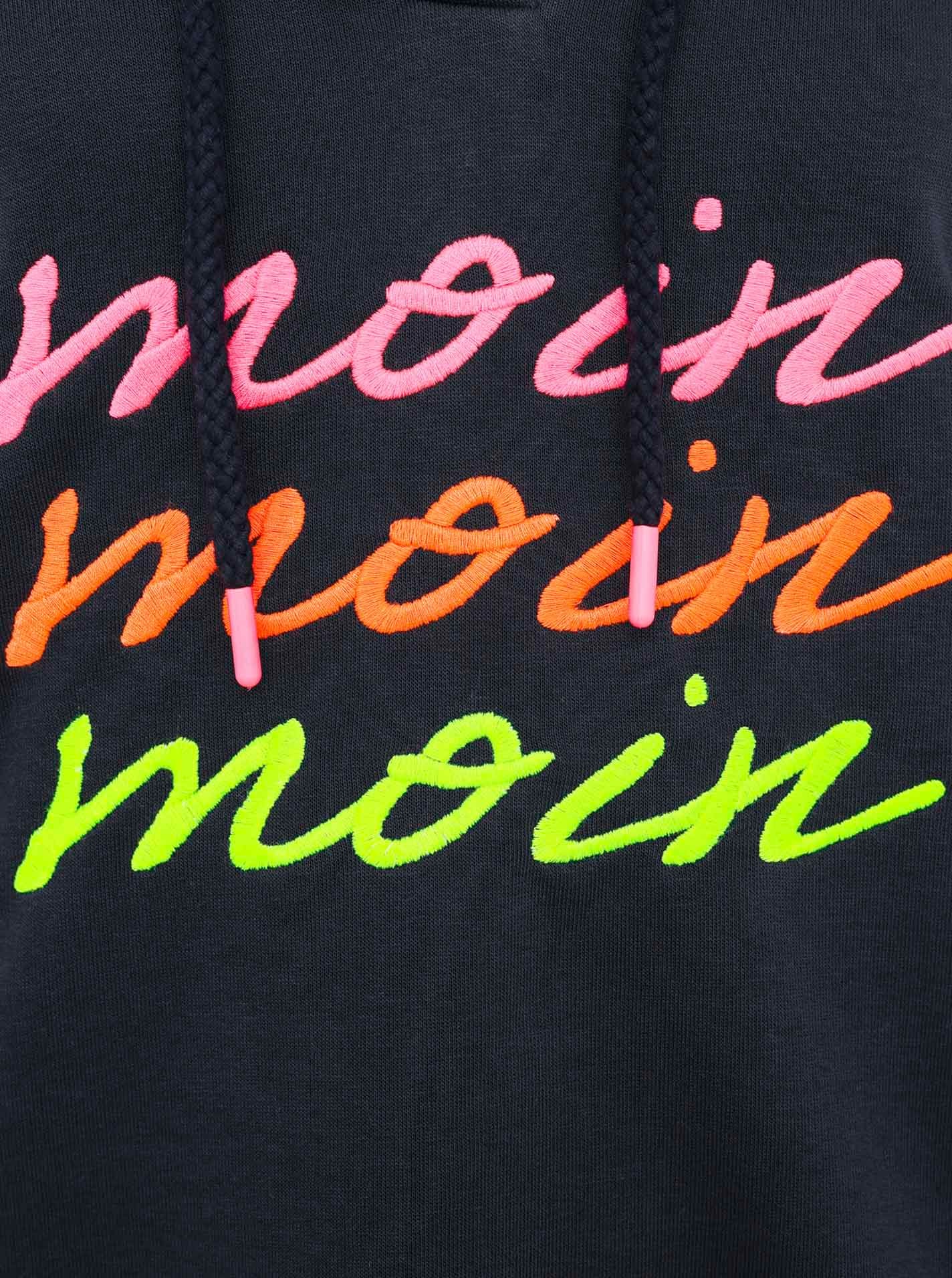 Zwillingsherz Hoodie »"Moin Moin Moin"«, V-Ausschnitt, bunte Stickerei, Kapuze, Kordelzug