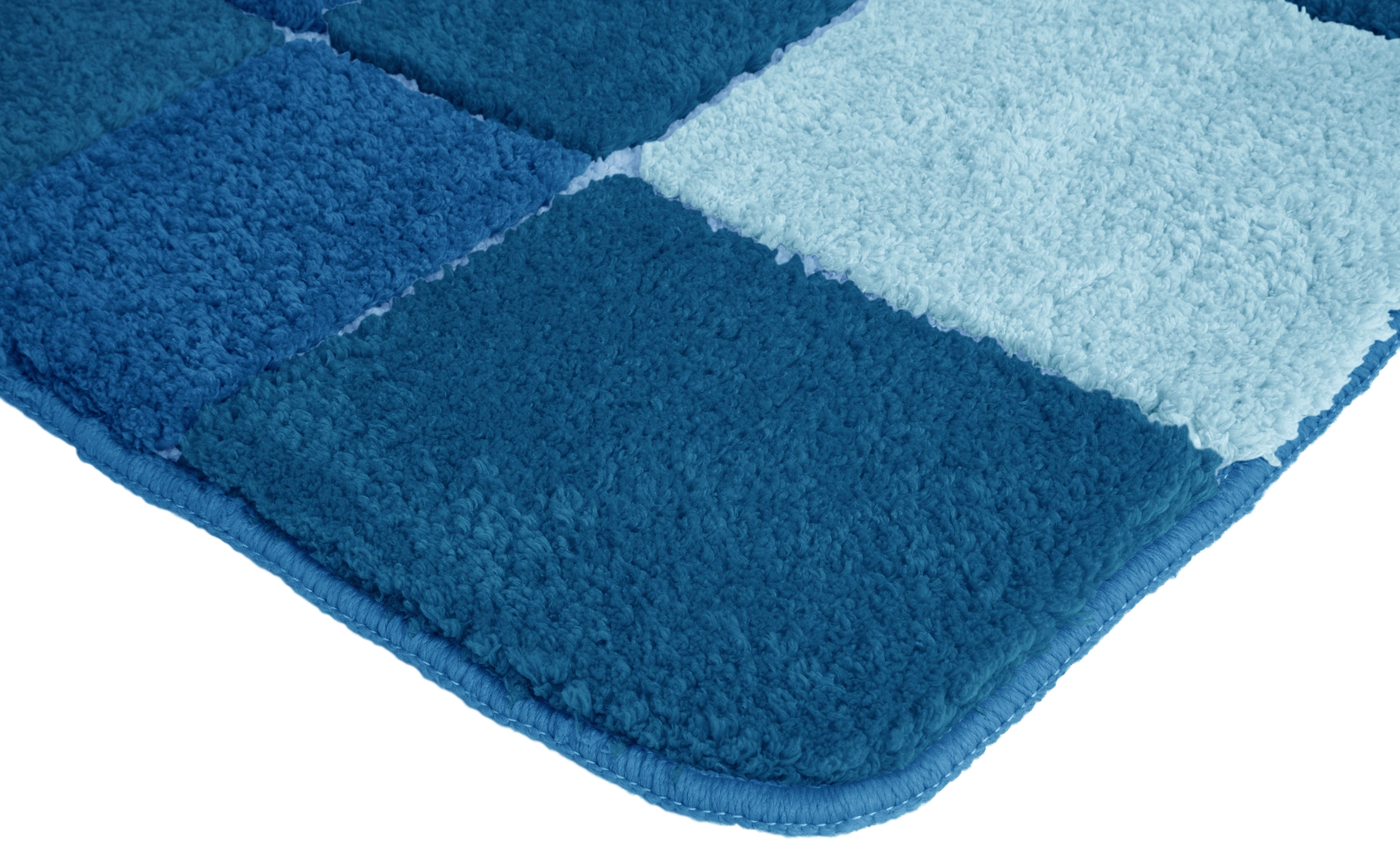 my home Badematte »Pia, Badvorleger, Badezimmer Teppich« Höhe 20 mm rutschhemmend beschichtet fußbodenheizungsgeeignet | schnell trocknend | strapazierfähig Badteppich, karierte Badematten, rechteckig, rund & als 3-tlg. Set