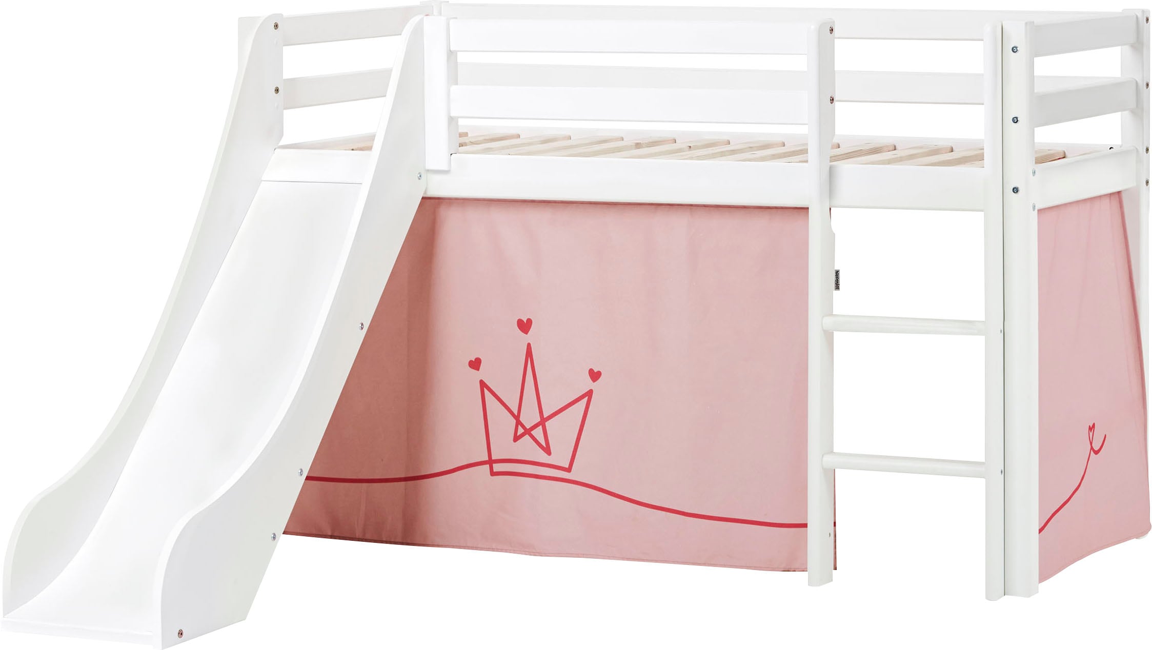 Hoppekids Hochbett »«Princess»«, Rutsche & Vorhang Rosa und viel Auswahl