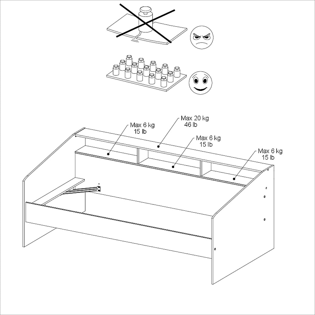 Parisot Jugendzimmer-Set »Sleep 42«, (Set, 4 tlg.), Rückwände der Fächer am Bett drehbar