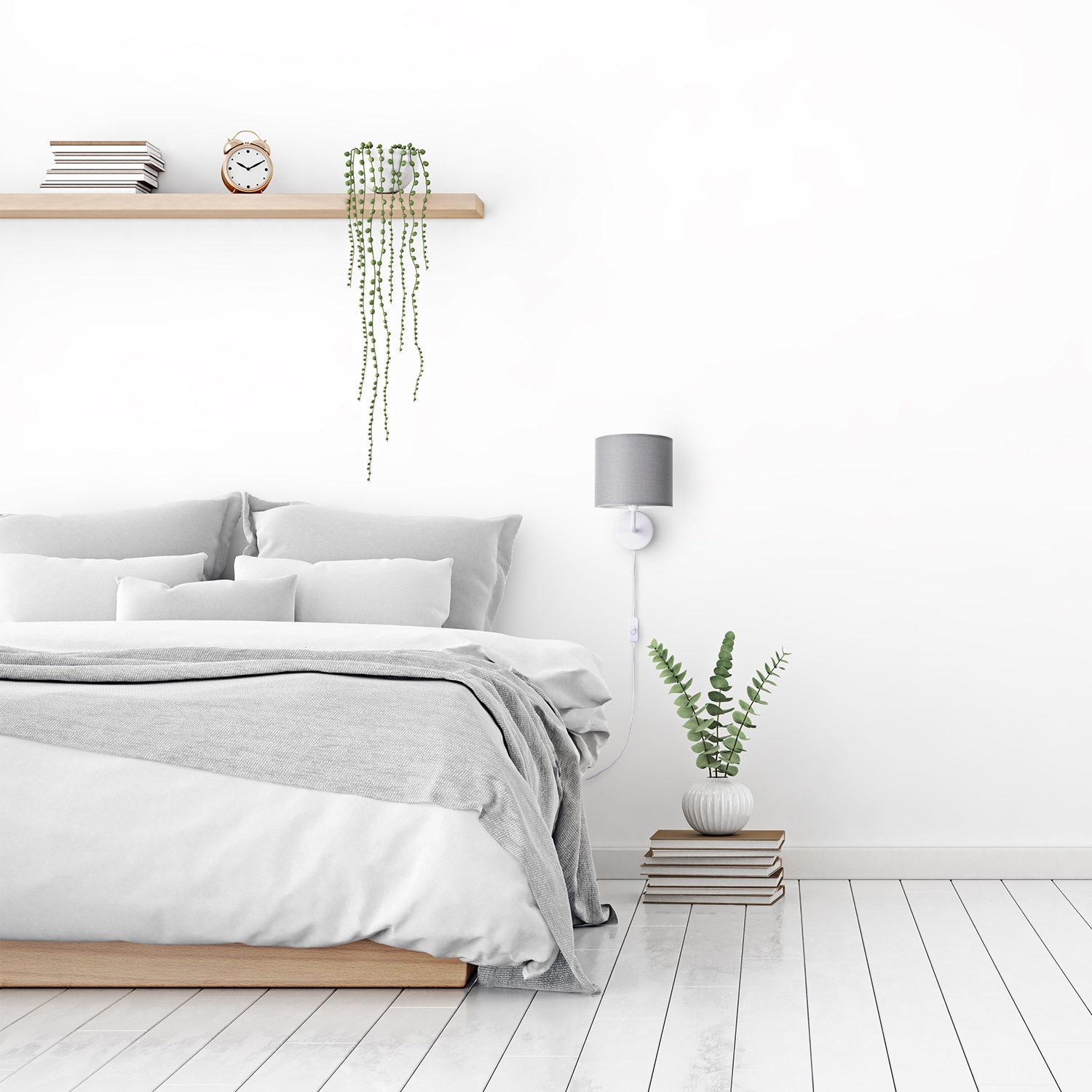 Paco Home Wandleuchte »Uni Color« E14 Wandlampe  Schalter Flur Wohnzimmer Ø…18cm Unifarben Deko Kabel 3m E14