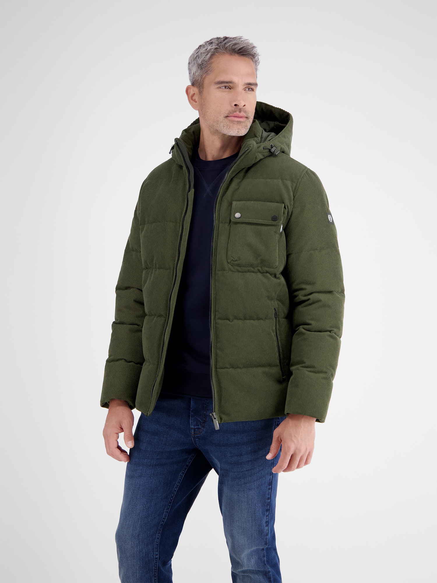 LERROS Winterjacke »LERROS Herren Steppjacke in funktionaler Cord-Optik« mit Kapuze Wasser- und windabweisend, atmungsaktiv