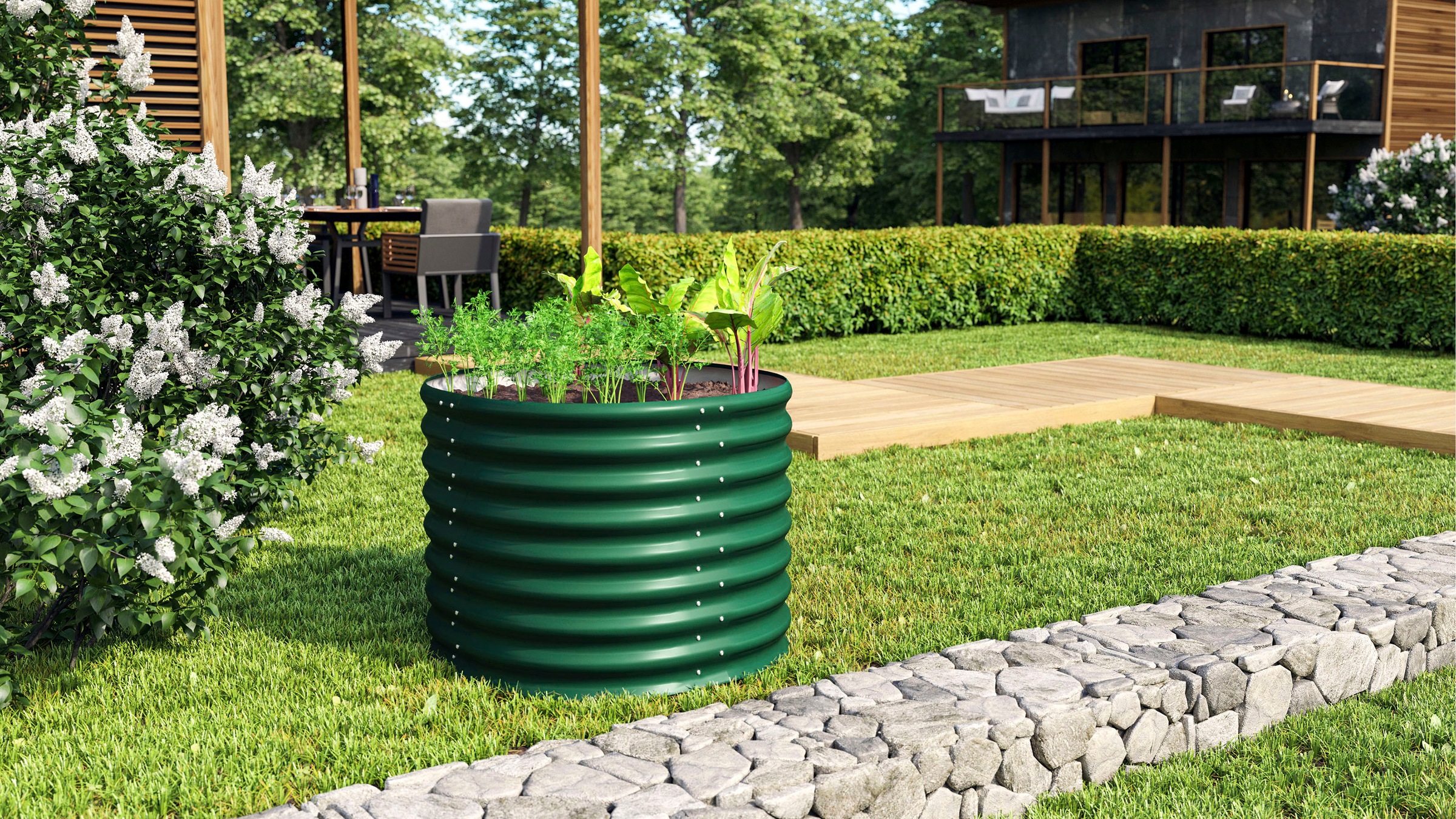 Vitavia Hochbeet »Terra Rund 630«, BxTxH: 82x82x63 cm, seegras