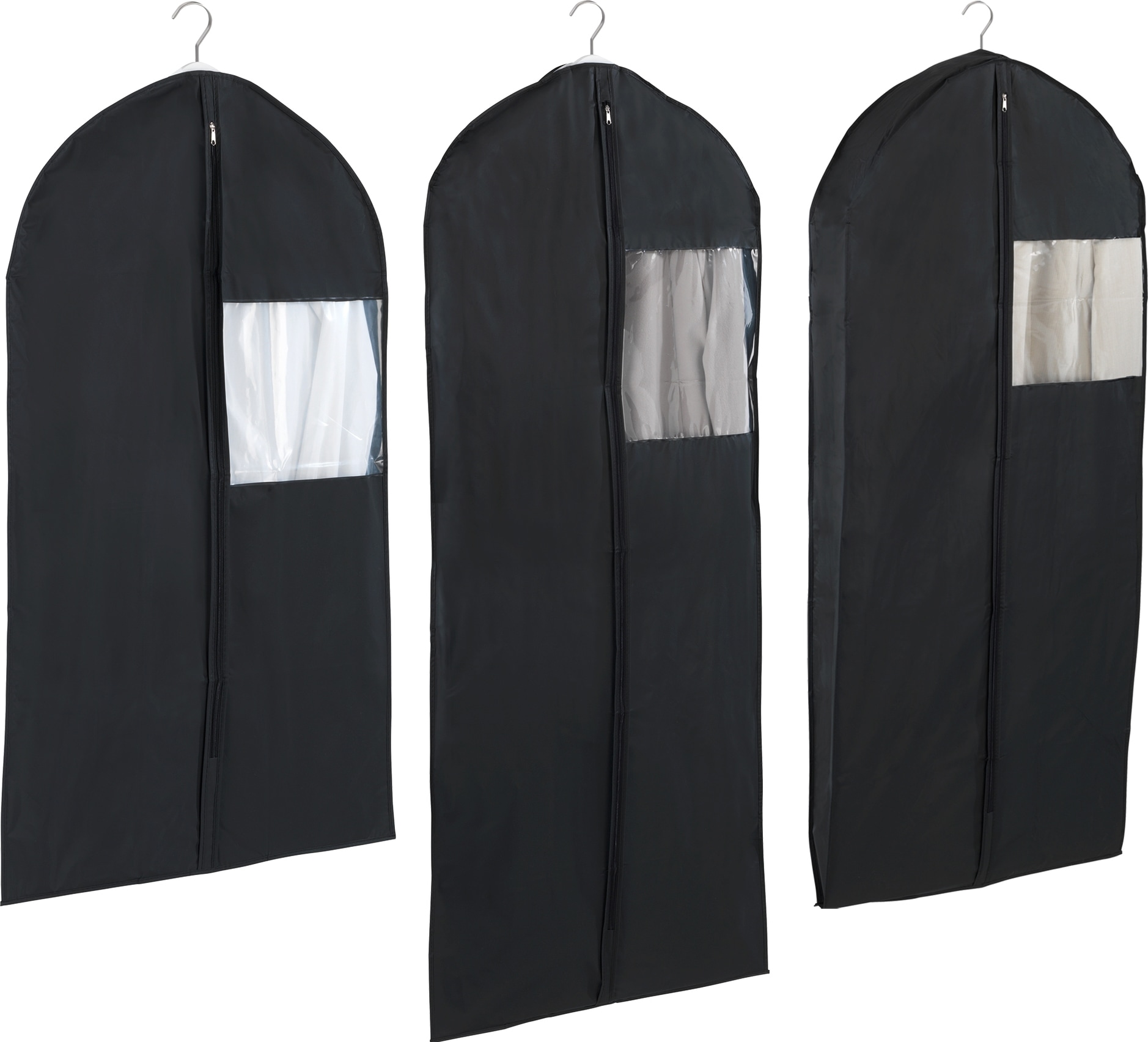 Kleidersack »Deep Black«, (Set, 3 St.), 3 Größen im Set, abwaschbarer Kunststoffilm