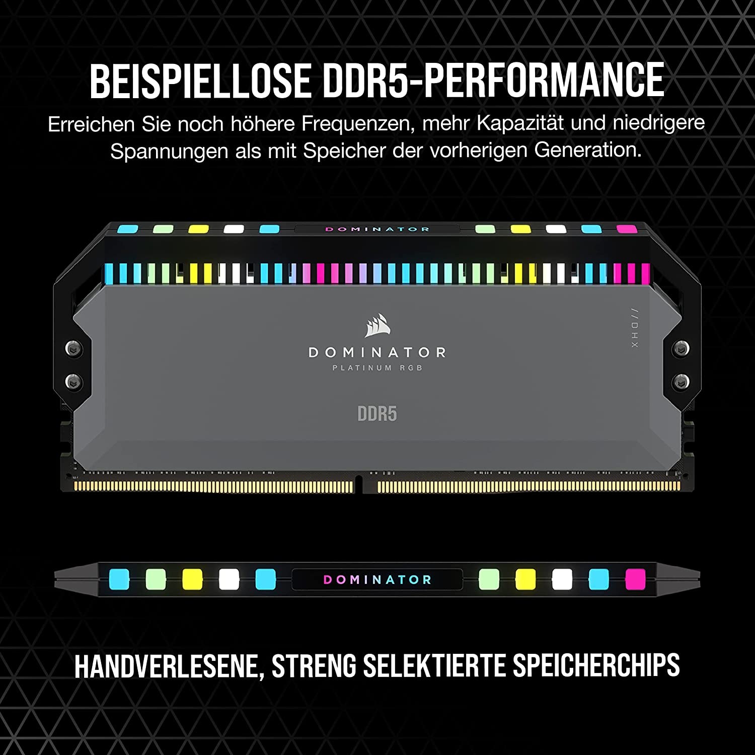 Corsair Arbeitsspeicher »DOMINATOR PLATINUM RGB DDR5 5600 64GB (2x32GB)«, RGB Beleuchtung ICUE, AMD optimiert