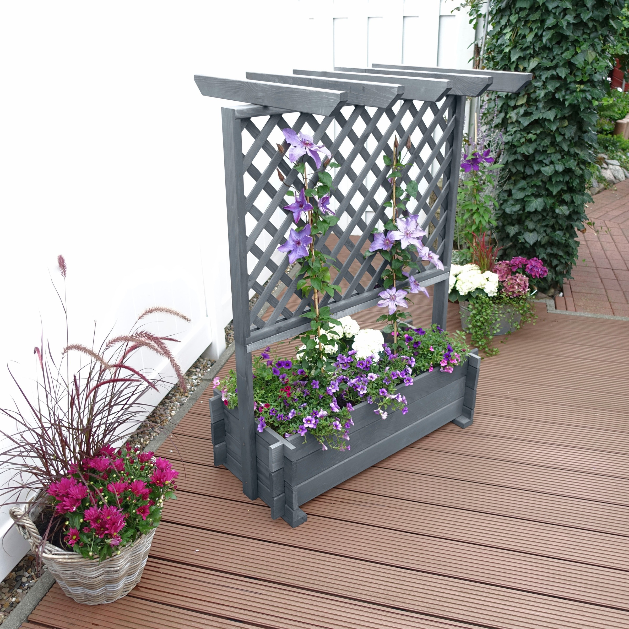 promadino Rankhilfe Rankkasten mit Pergola, BxTxH: 112x65x139 cm
