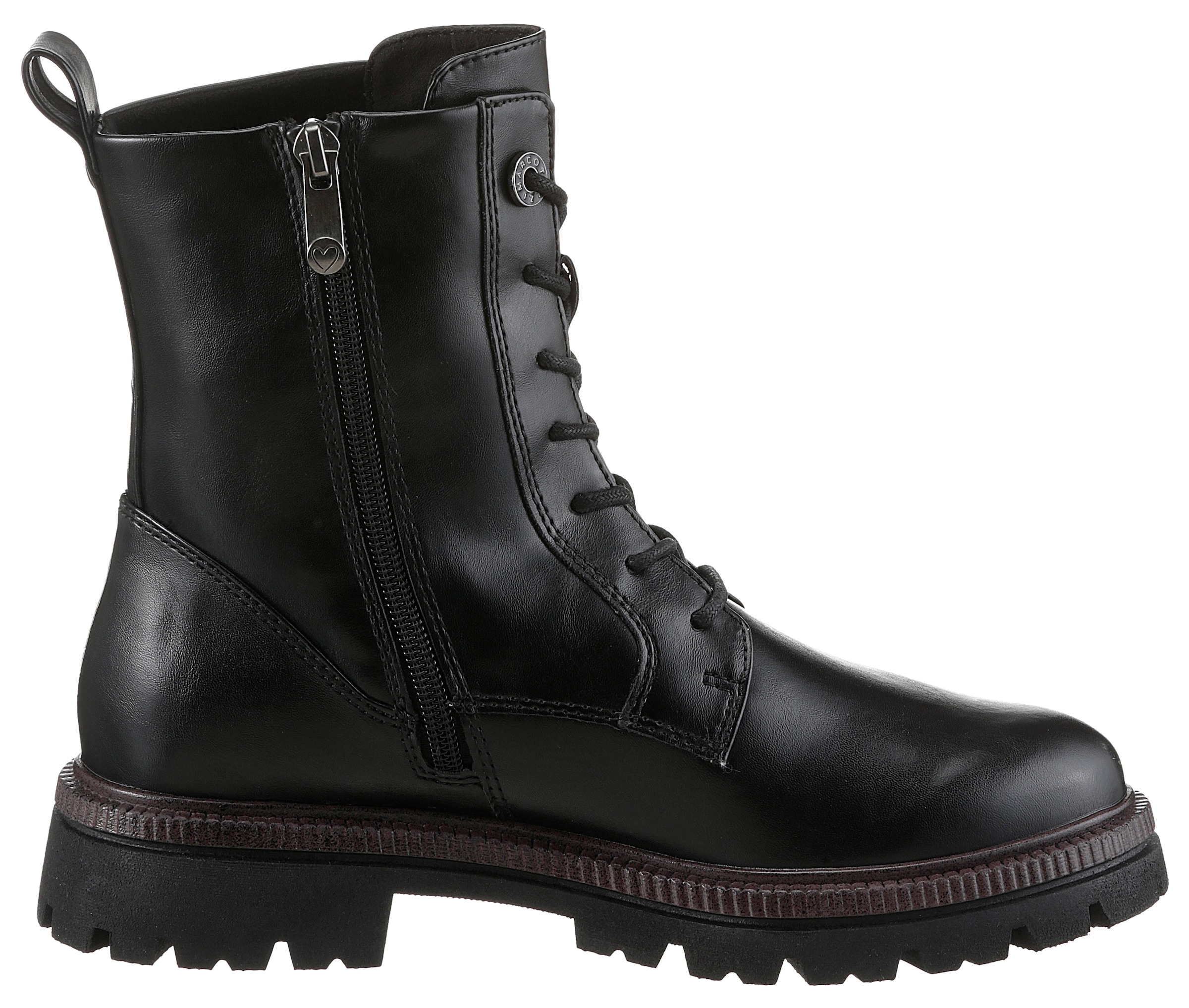 MARCO TOZZI Schnürstiefelette, Blockabsatz, Schnürboots in veganer Verarbeitung