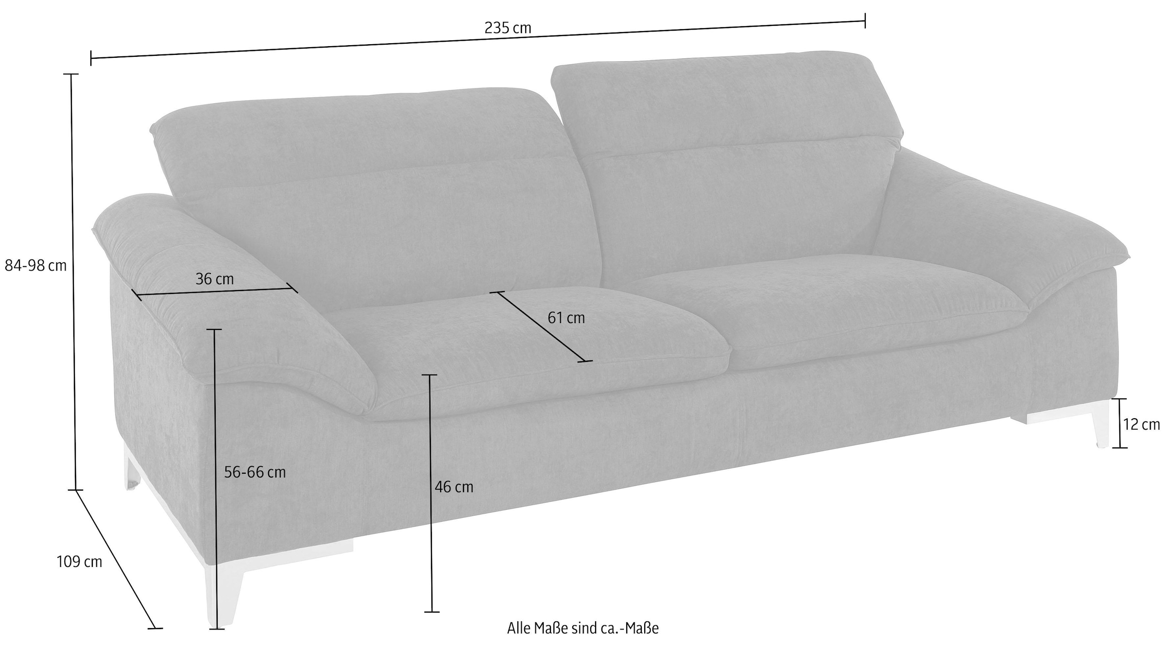 COTTA 2,5-Sitzer »Teresa« mit Kopfteilverstellung