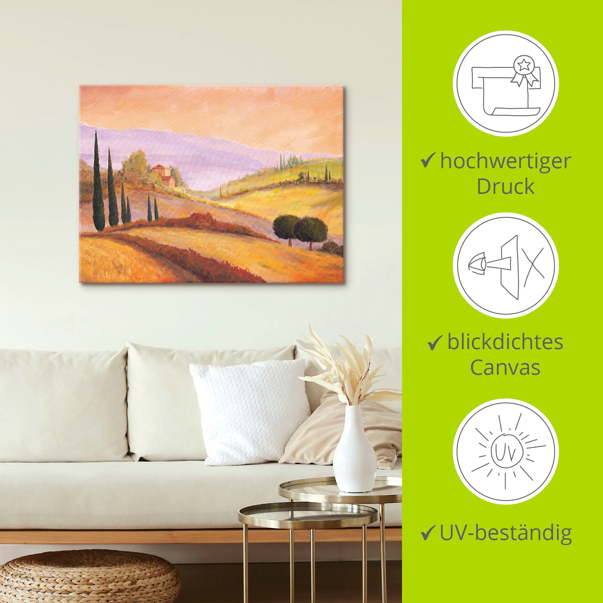 Artland Leinwandbild »Morgendämmerung« Europa 1 Stk. tlg. auf Holzrahmen gespannt