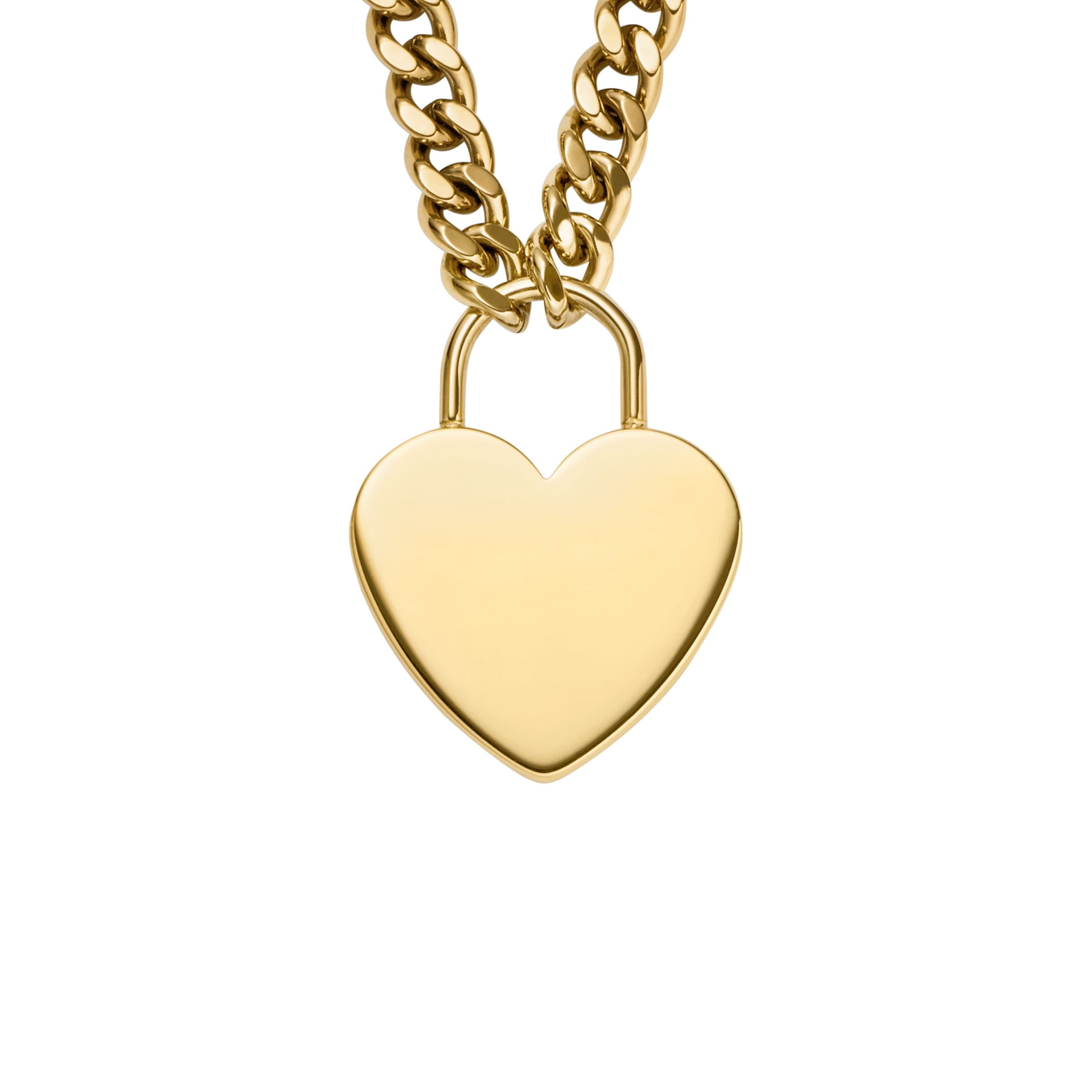 Fossil Kette mit Anhänger »Schmuck Geschenk Edelstahl SUTTON Herz«