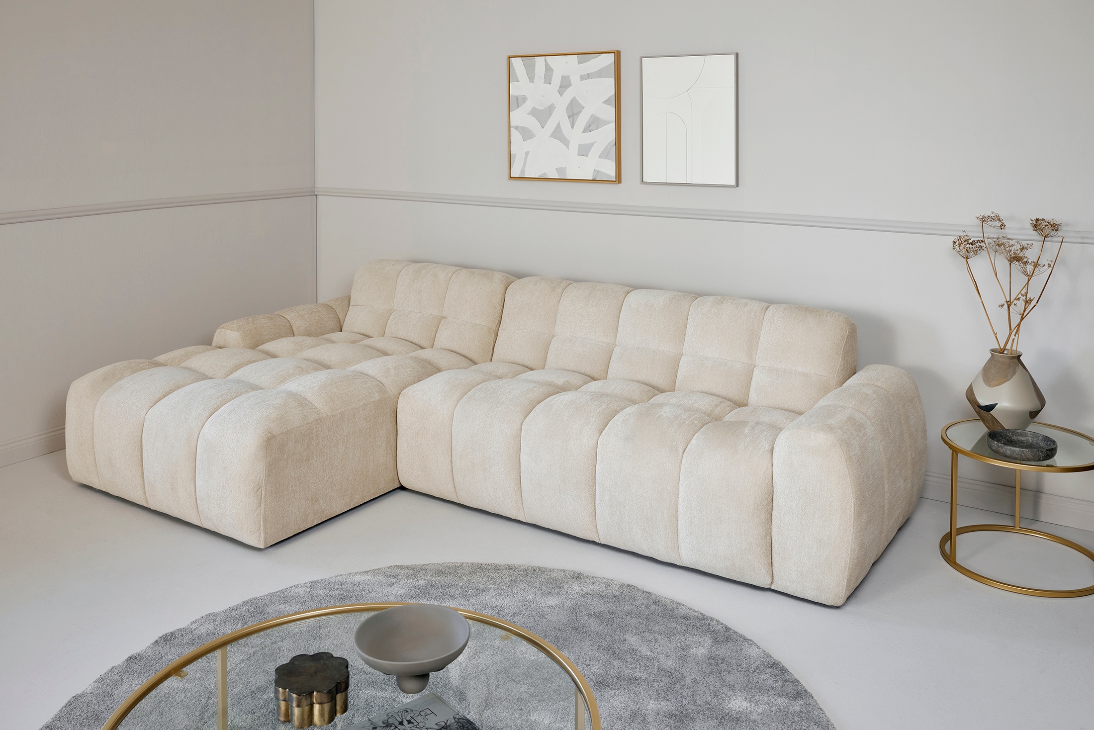 Jahnke Ecksofa »RELAX BUBBLE CORNER« Platz für bis zu 5 Personen,Taschenfederkernpolsterung,L-Form,B:305 cm
