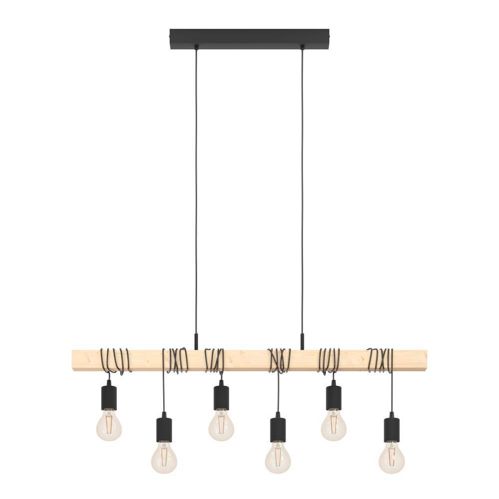 EGLO Hängeleuchte »TOWNSHEND«, 6 flammig, Leuchtmittel E27 | ohne Leuchtmittel, Vintage Pendelleuchte im Industrial Design, Retro Hängelampe