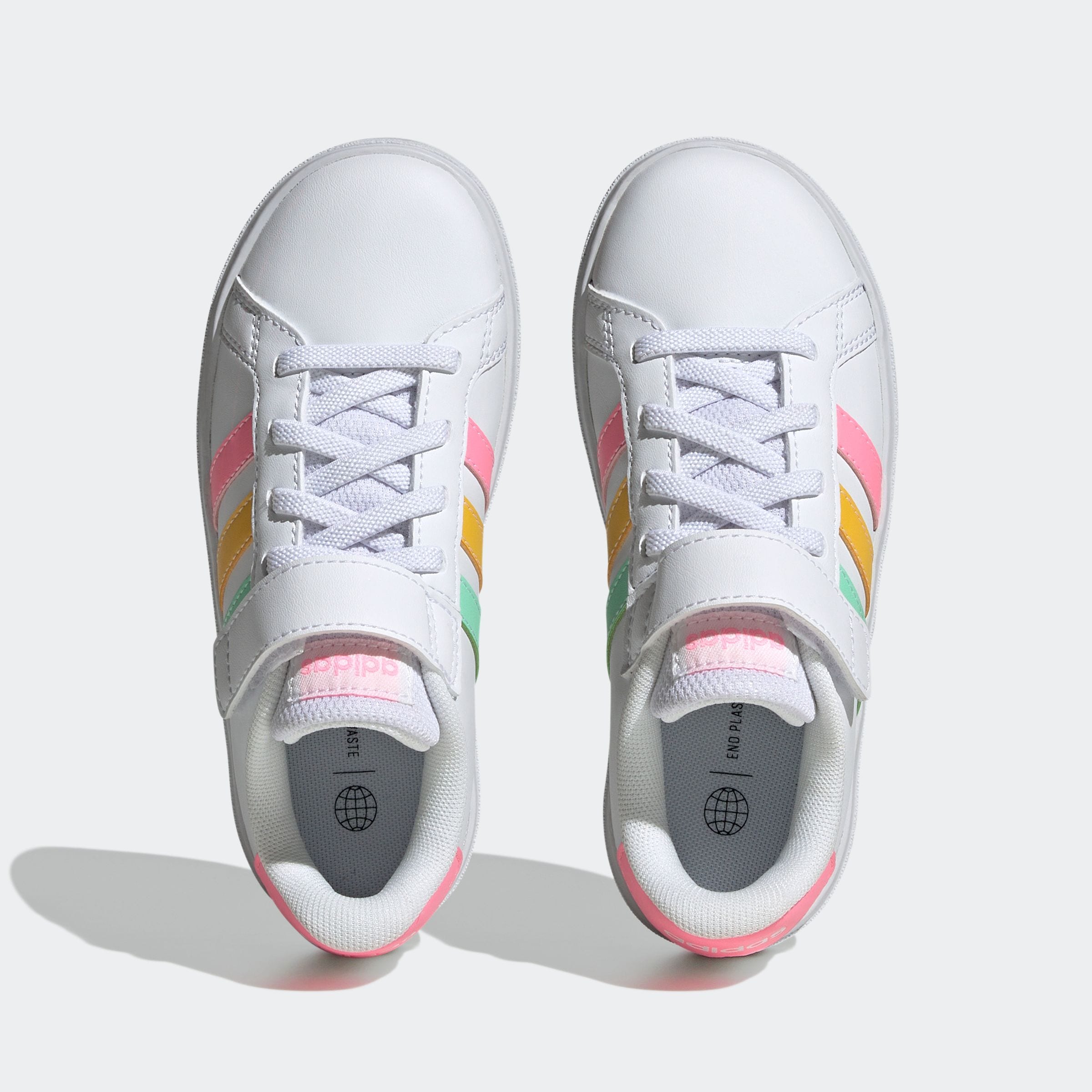 adidas Sportswear Klettschuh »GRAND COURT COURT ELASTIC LACE AND TOP STRAP«, Design auf den Spuren des adidas Superstar
