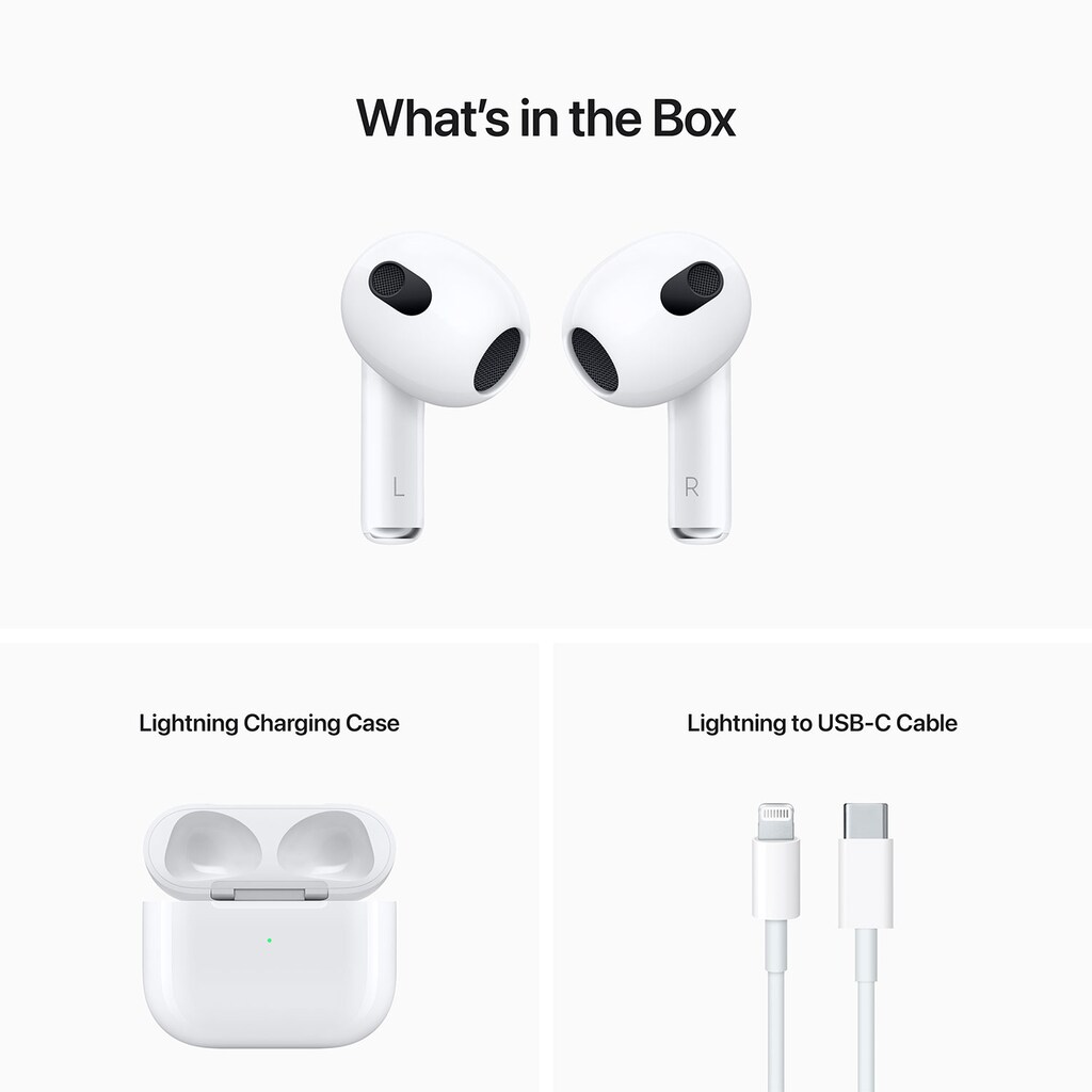 Apple In-Ear-Kopfhörer »AirPods (3. Gen.), mit Lightning Ladecase (2022)«, MPNY3ZM/A