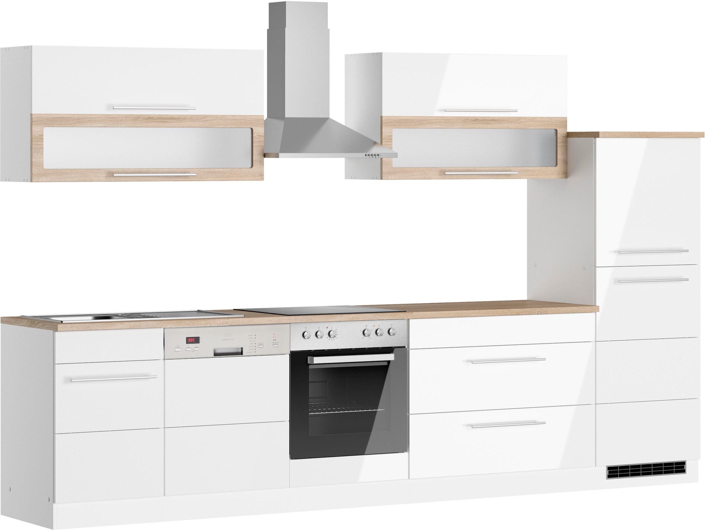 KOCHSTATION Küchenzeile "KS-Wien" Breite 330 cm, wahlweise mit E-Geräten
