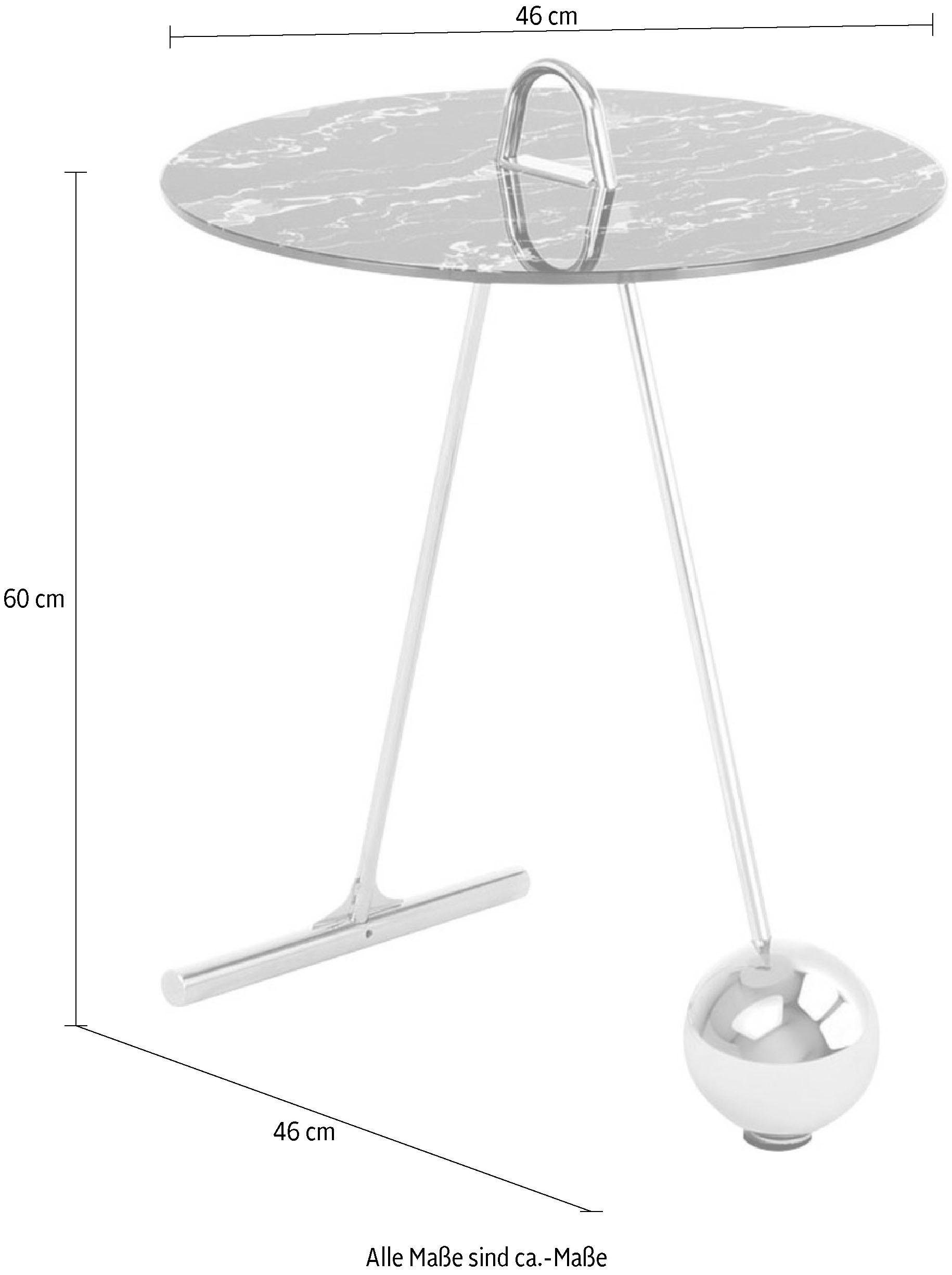 Kayoom Beistelltisch »Pendulum 525, mit runder Tischplatte« 1 Stk. tlg. Marmoroptik, Gestell im Pendel-Design, praktisch tragbar