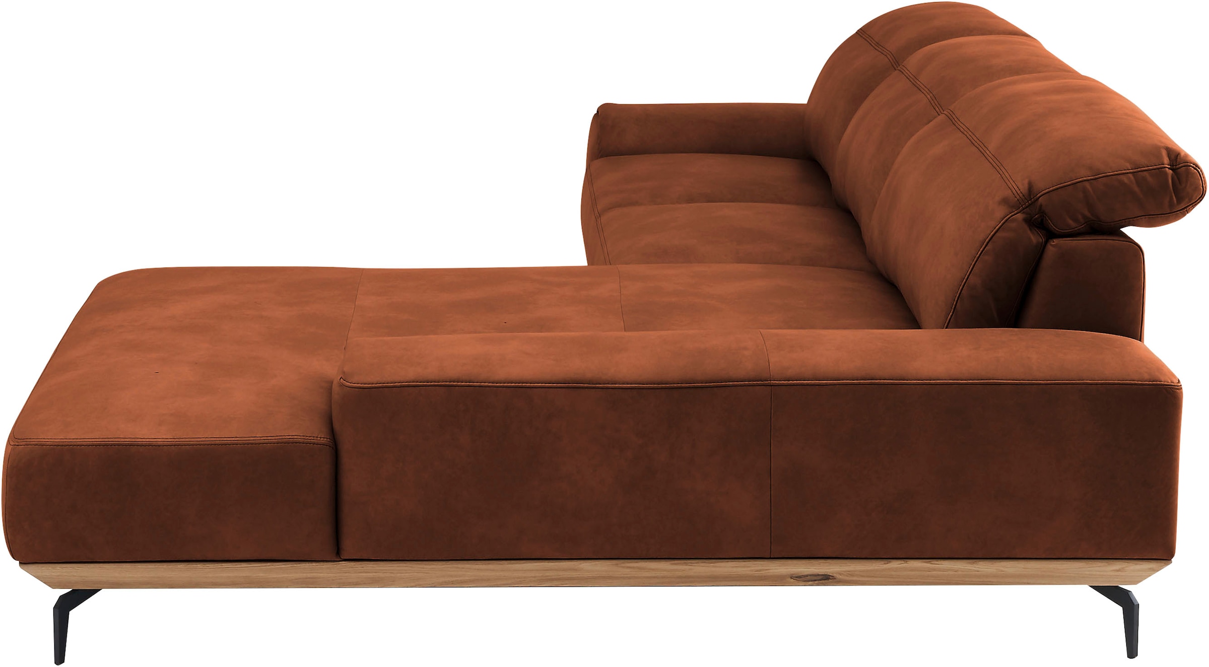 Musterring Wohnlandschaft »MR 2490 Ecksofa mit erstklassigem Sitzkomfort, Long-Life-Leder« Fuß Schwarz, Sitzhöhe 46cm, wahlweise mit Funktionen, Maße 342x207 cm