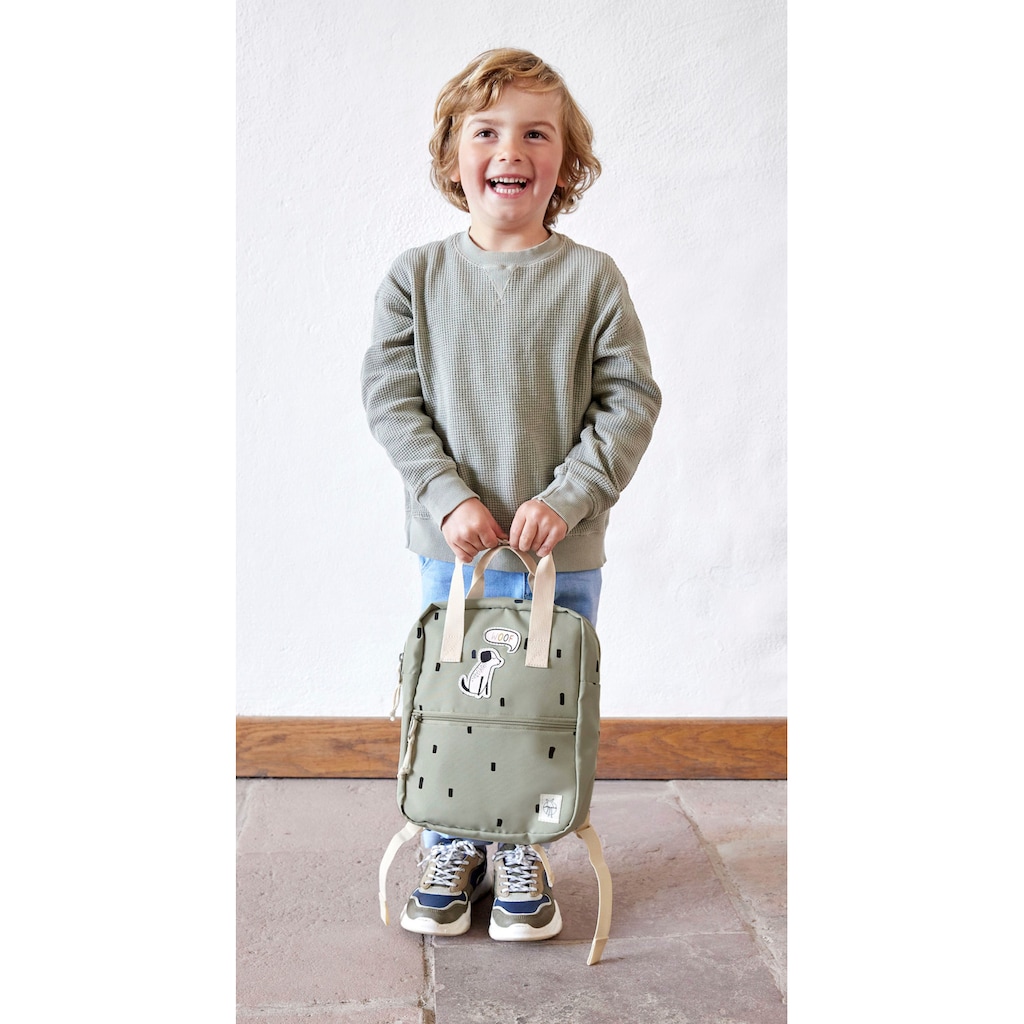 LÄSSIG Kinderrucksack »Happy Prints, Mini Square Backpack, Light Olive«