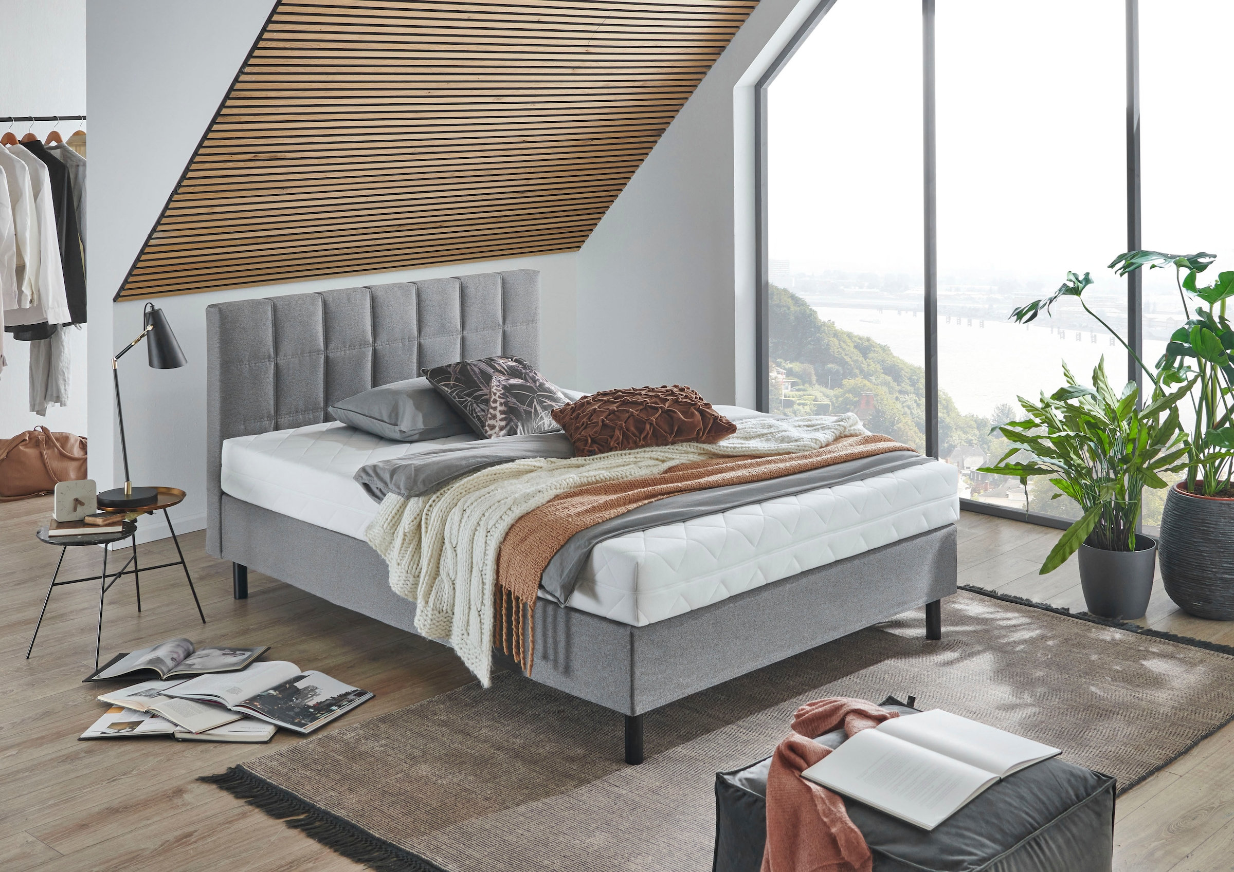 ATLANTIC home collection Boxbett "Nikola" Massivholzfüßen, mit / ohne Matratze, in H2 und H3 erhältlich