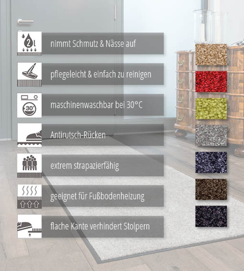 ASTRA Fußmatte »Proper Tex 618« rechteckig 9 mm Höhe Schmutzfangmatte, auch als Läufer, waschbar, In -und Outdoor geeignet