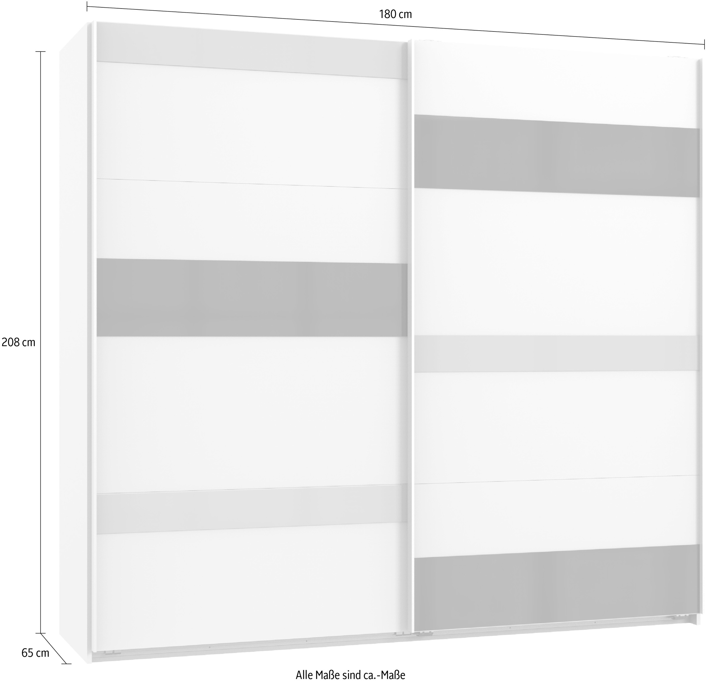 Wimex Schwebetürenschrank »Monaco« mit Glaselementen