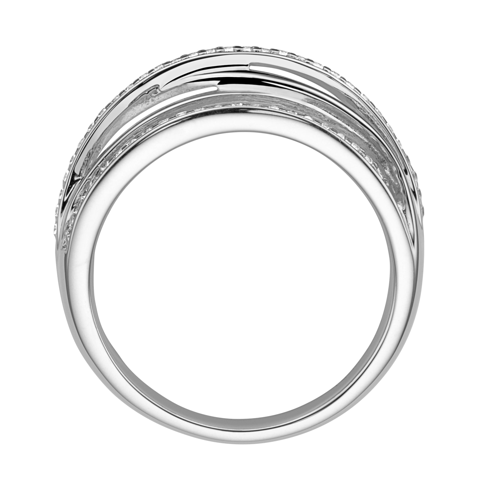 Smart Jewel Fingerring »Ring verschlungen mit Zirkonia Steinen, Silber 925«  kaufen | UNIVERSAL