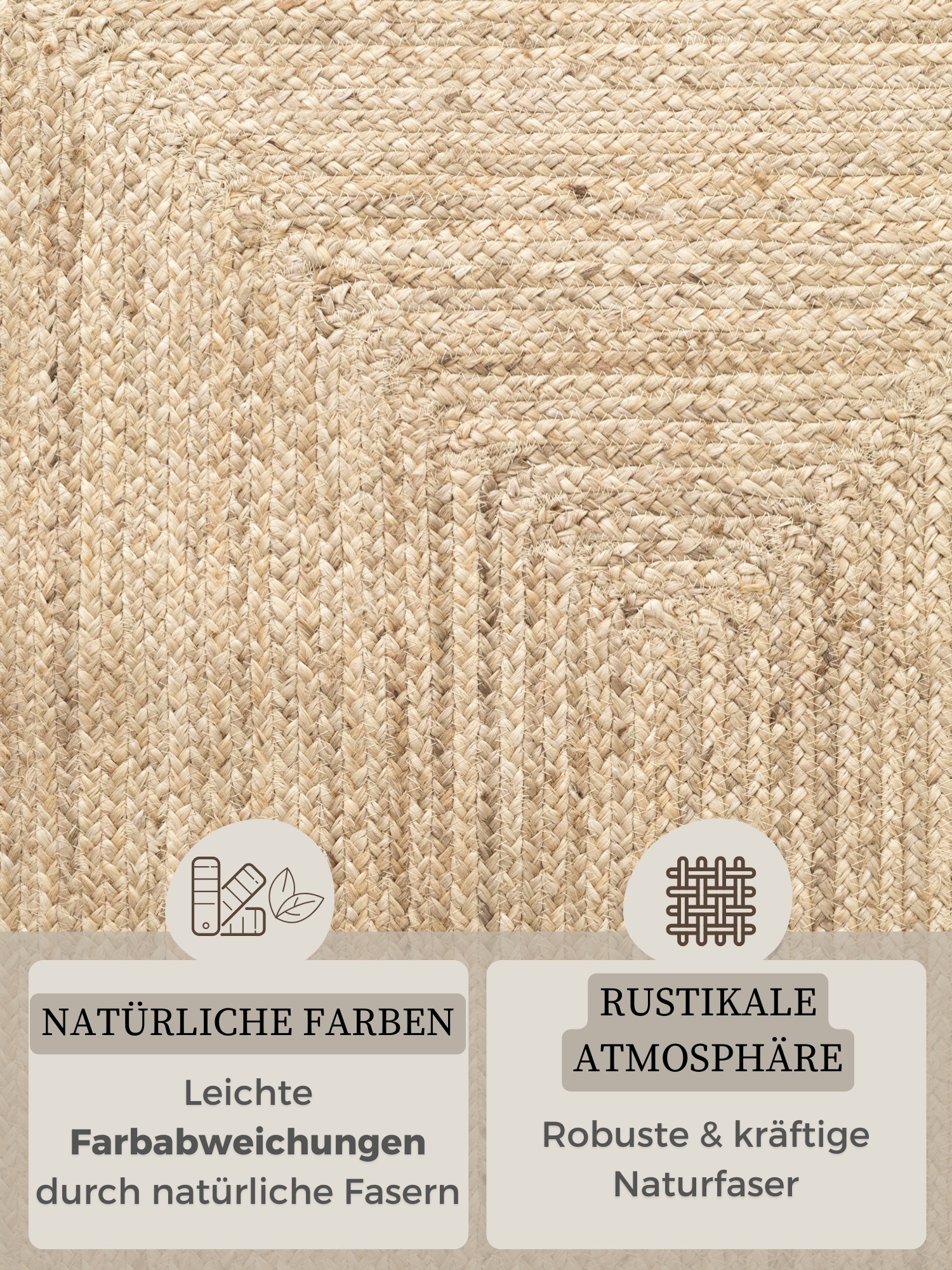 HANSE Home Teppich »Sharmila Juteteppich«, rechteckig, 9 mm Höhe, 100 % Jutefaser, Natur, Wohnzimmer, Esszimmer, Flur, Boho, Skandi