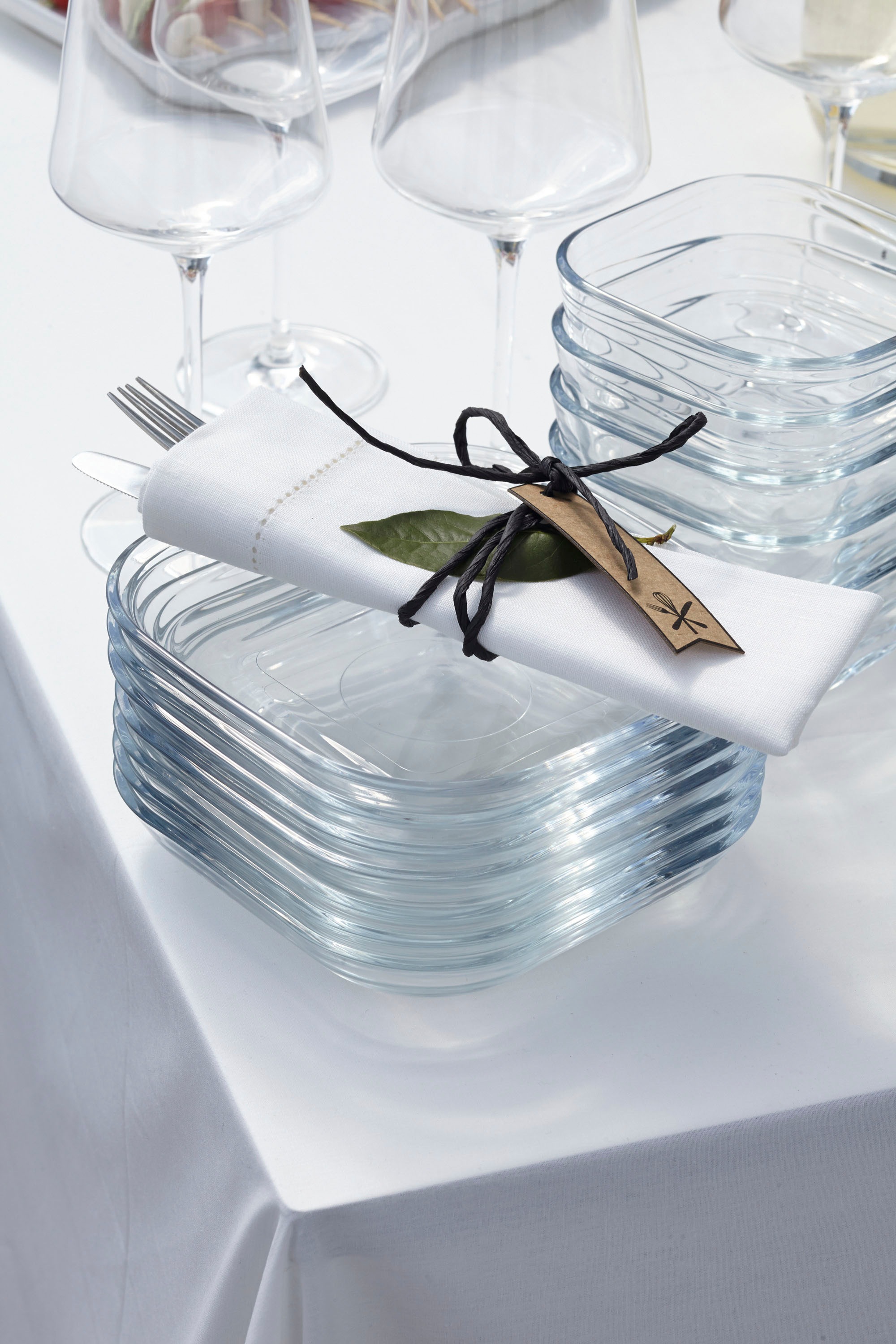 LEONARDO Dessertteller »Gusto Struttura«, (Set, 6 St.), Glas, Ø 17 cm