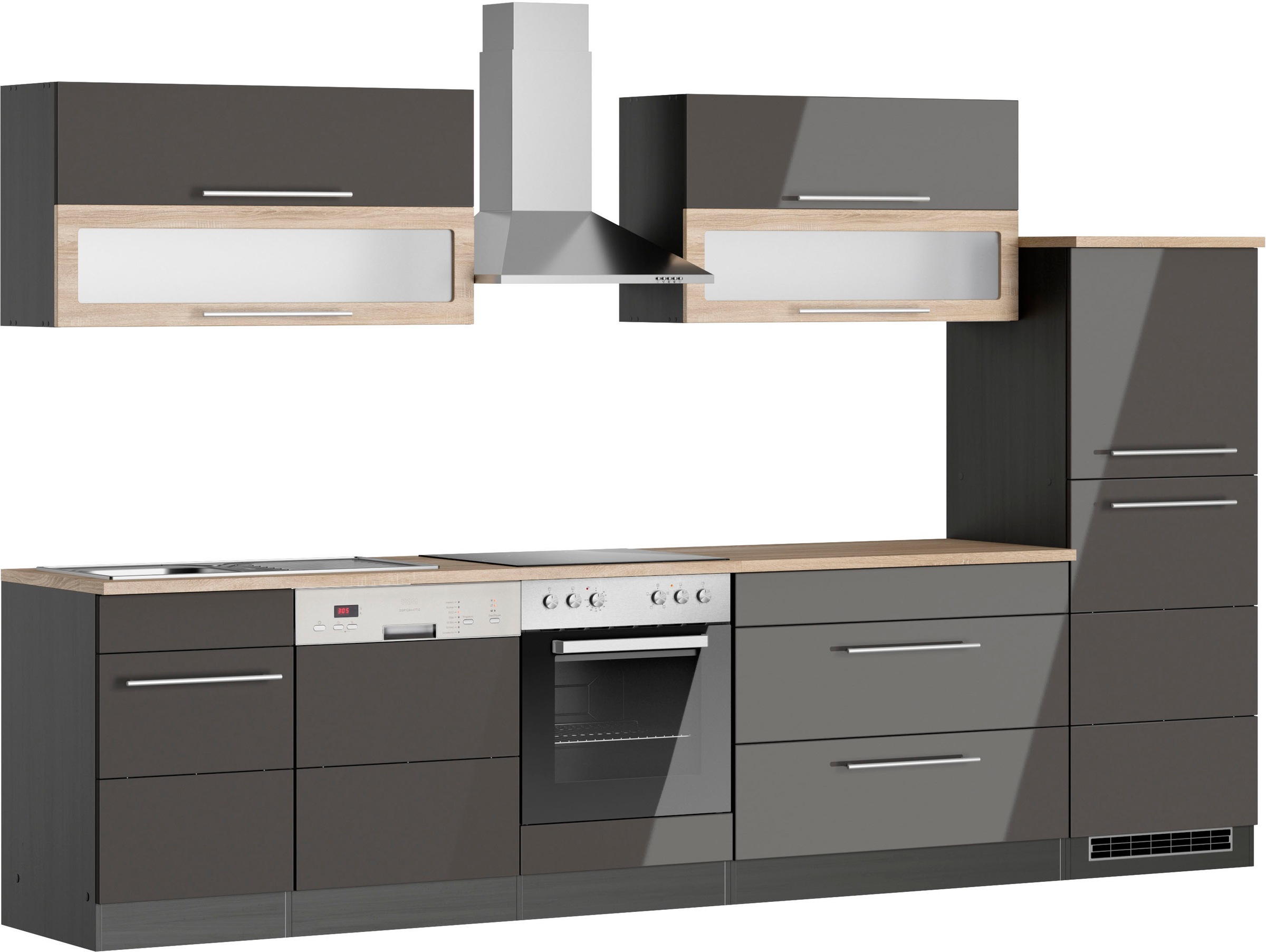 KOCHSTATION Küchenzeile "KS-Wien" Breite 330 cm, wahlweise mit E-Geräten