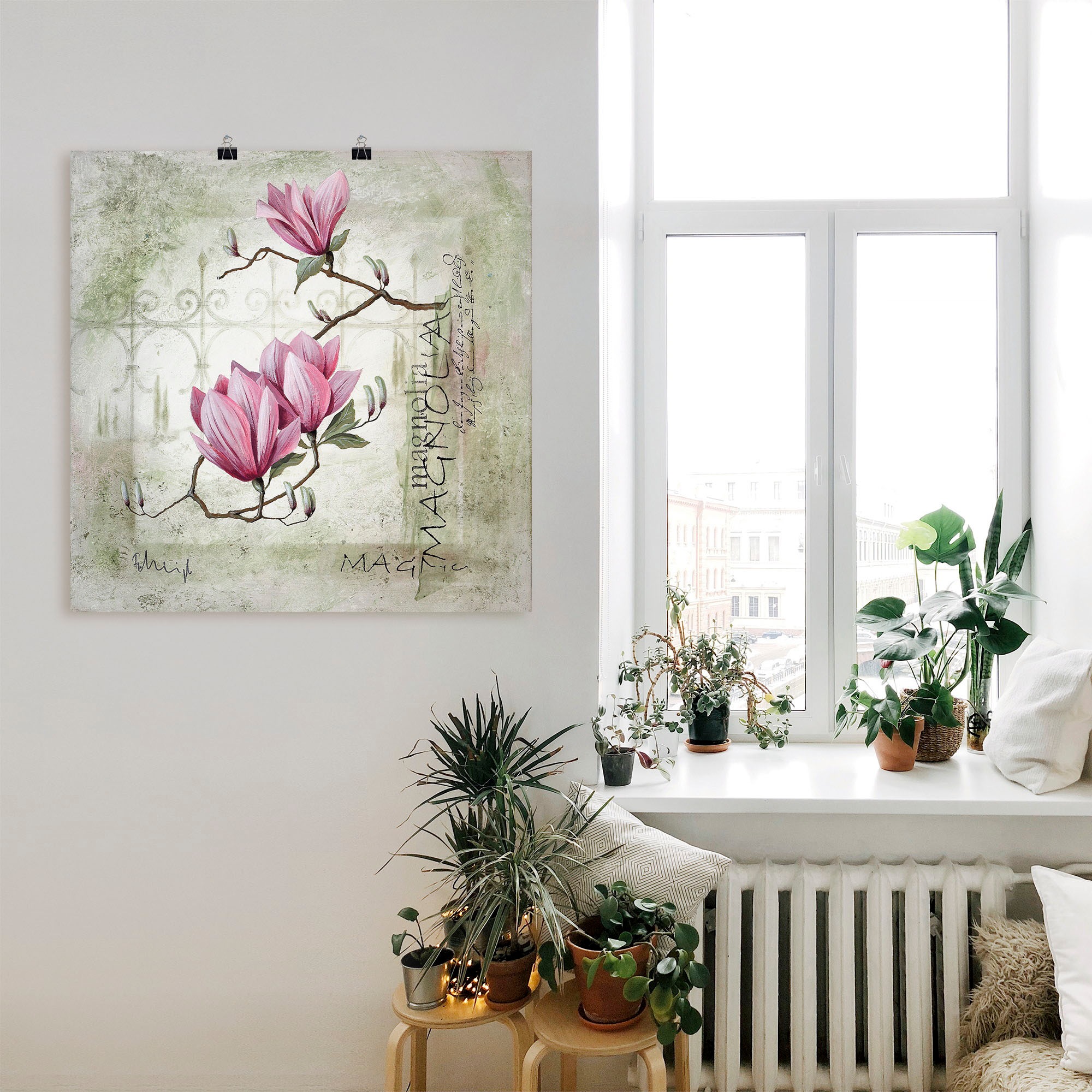 Artland Wandbild »Pinke Magnolie« Blumen 1 Stk. tlg. als Leinwandbild, Poster in verschied. Größen