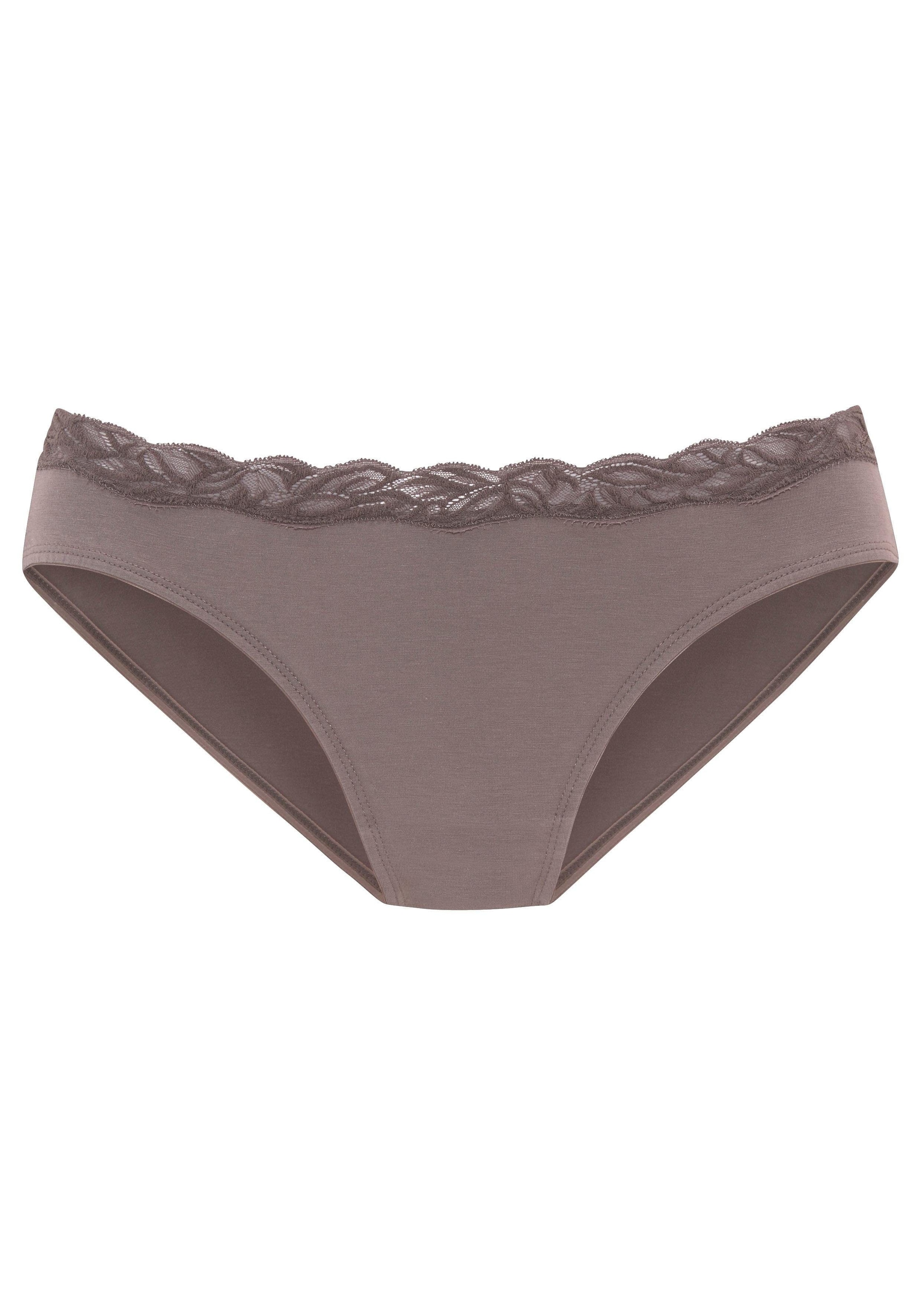 LASCANA Bikinislip, mit floraler Spitze