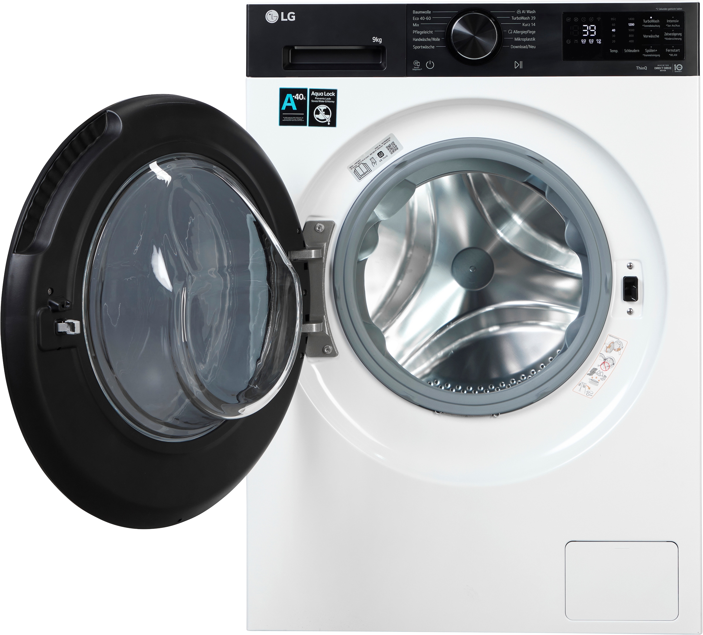 LG Waschmaschine Serie X7 »F4WX709YP« 9 kg 1400 U/min AI Wash, ThinQ App inkl. Programm-Download, 14-Minuten-Kurzprogramm