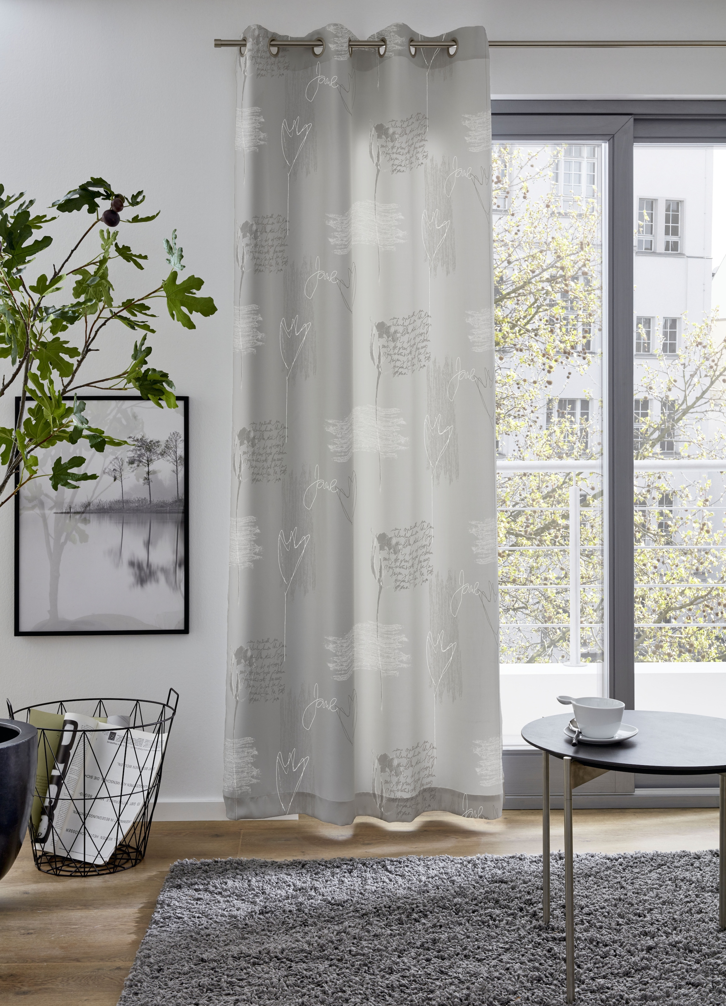 DELAVITA Vorhang »FLOWER«, (1 St.), verschiedene Größen, monochrom online  kaufen